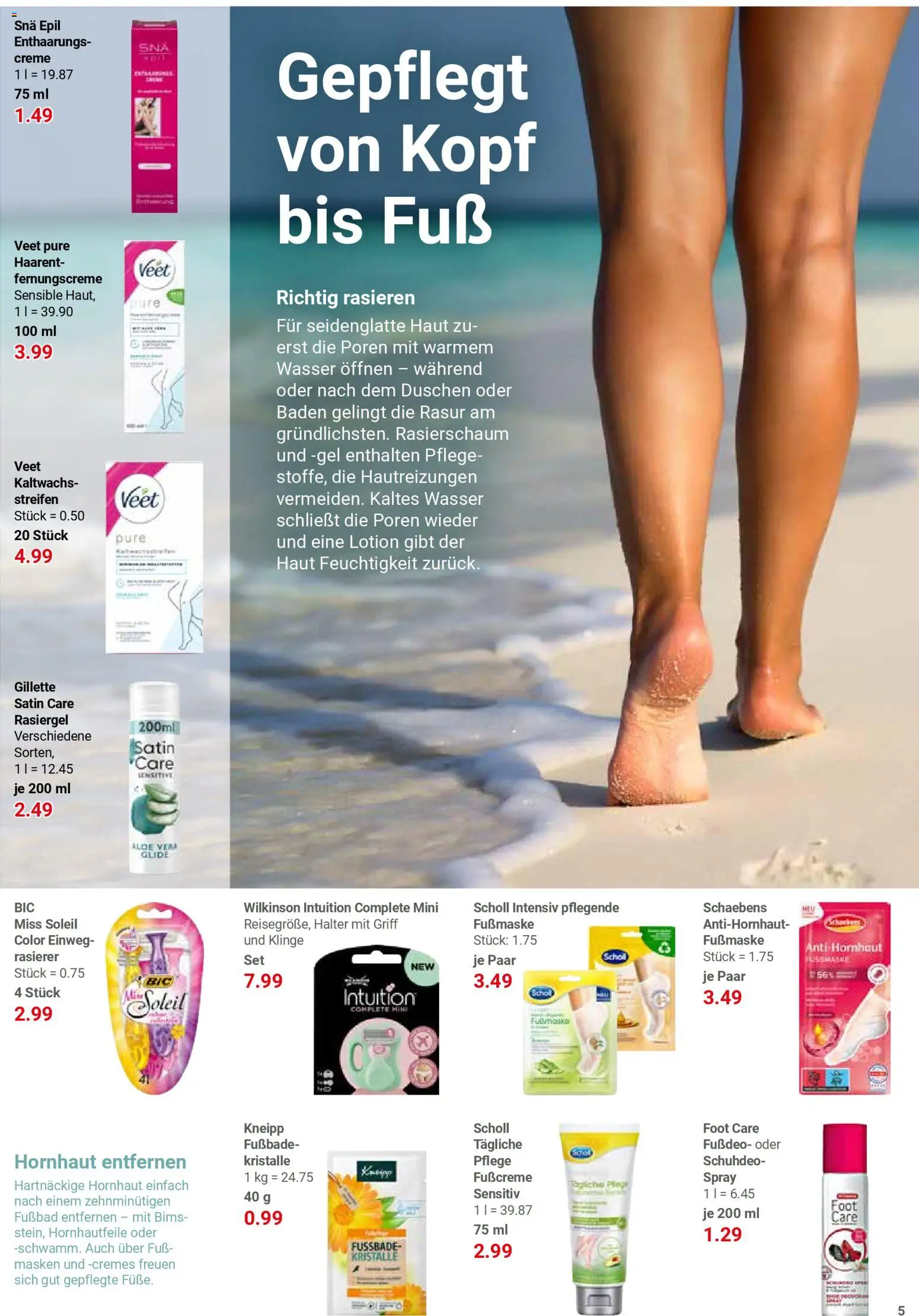 Globus Spezial – gültig ab 27.04.2026 | Seite: 5 | Produkte: Rasierschaum, Wasser, Fußcreme, Fußbad