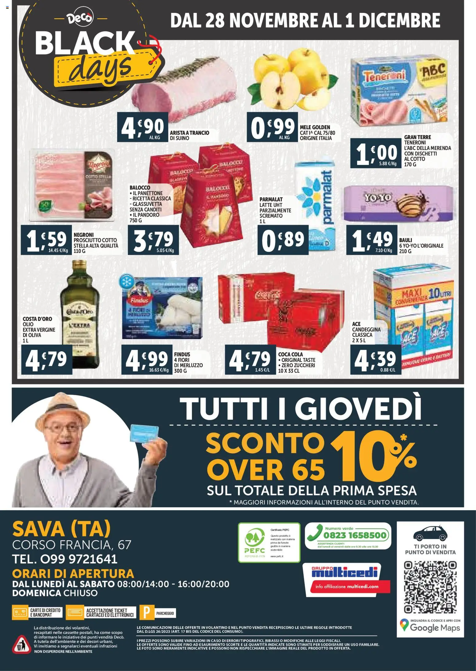 Volantino Decò del 20.11.2025 | Pagina: 20 | Prodotti: Mele, Candeggina, Olio, Prosciutto