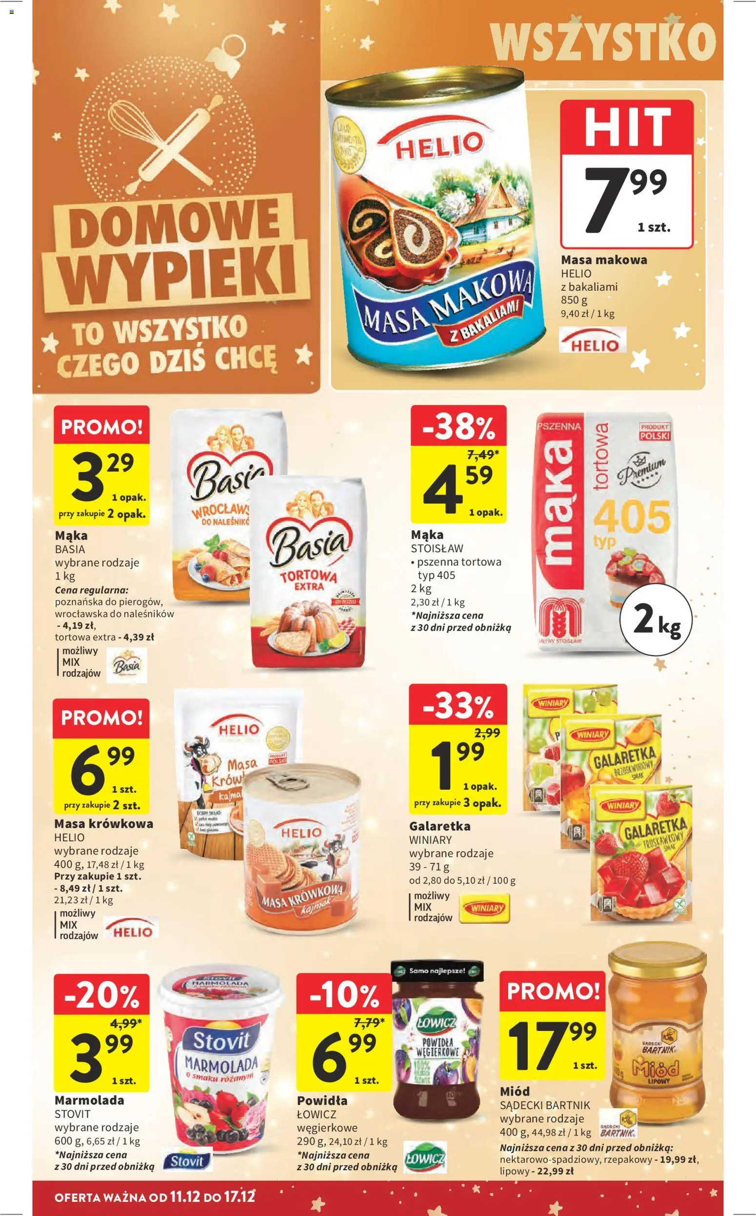 Intermarche Gazetka od 11.12.2025 | Strona: 14 | Produkty: Miód, Masa makowa, Mąka basia, Kajmak