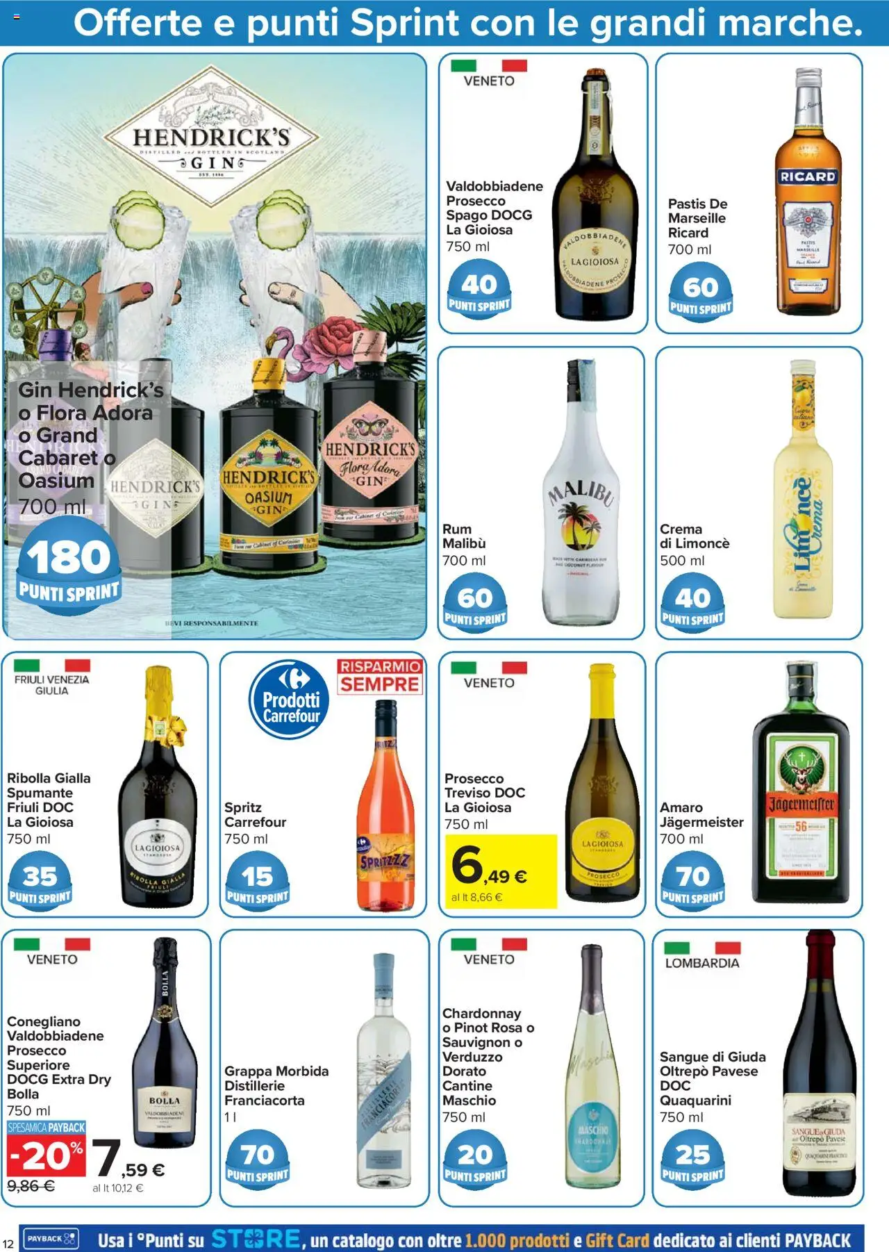 Volantino Carrefour del 07.08.2025 | Pagina: 12 | Prodotti: Crema, Gin, Prosecco, Spumante
