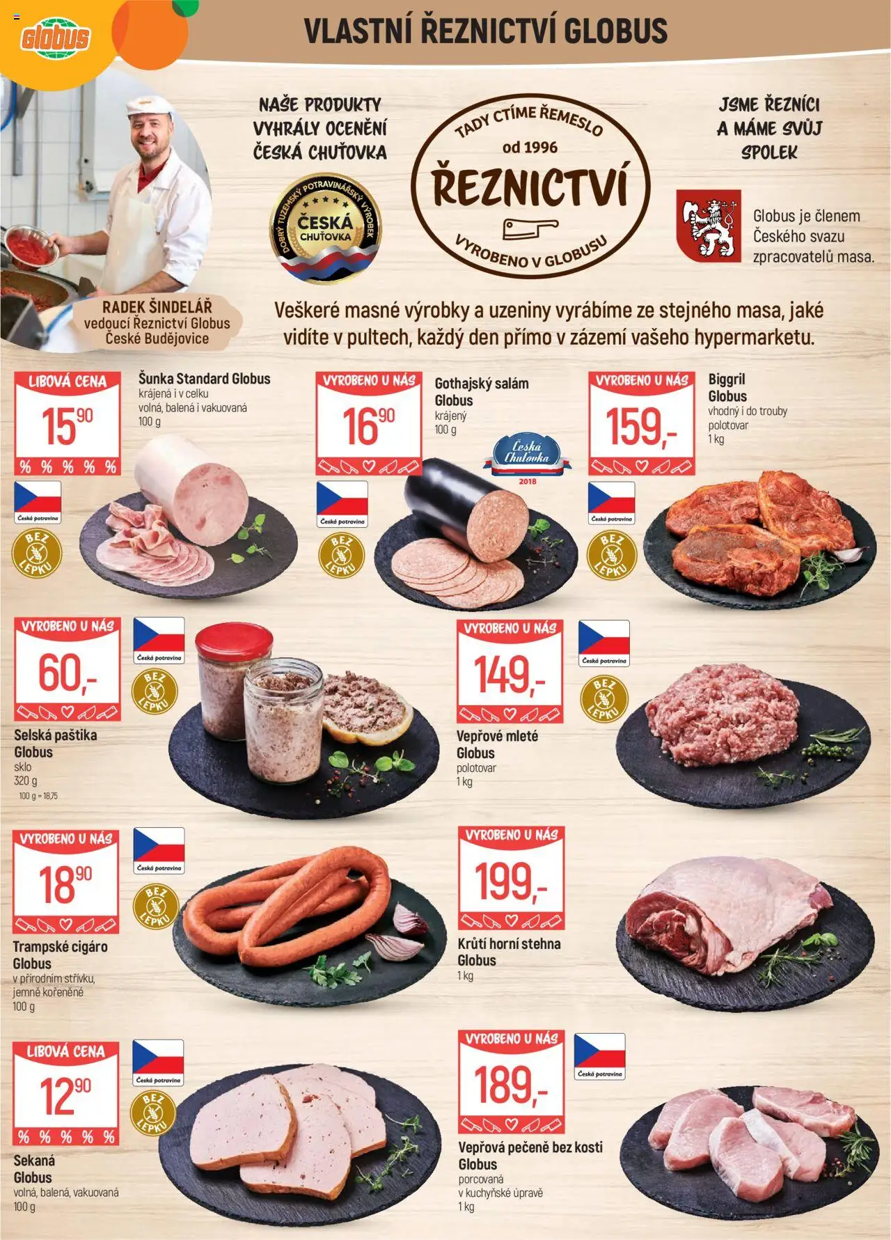 Globus leták - České Budějovice od 20.08.2025 | Strana: 7 | Produkty: Salám, Šunka, Sekaná, Uzeniny
