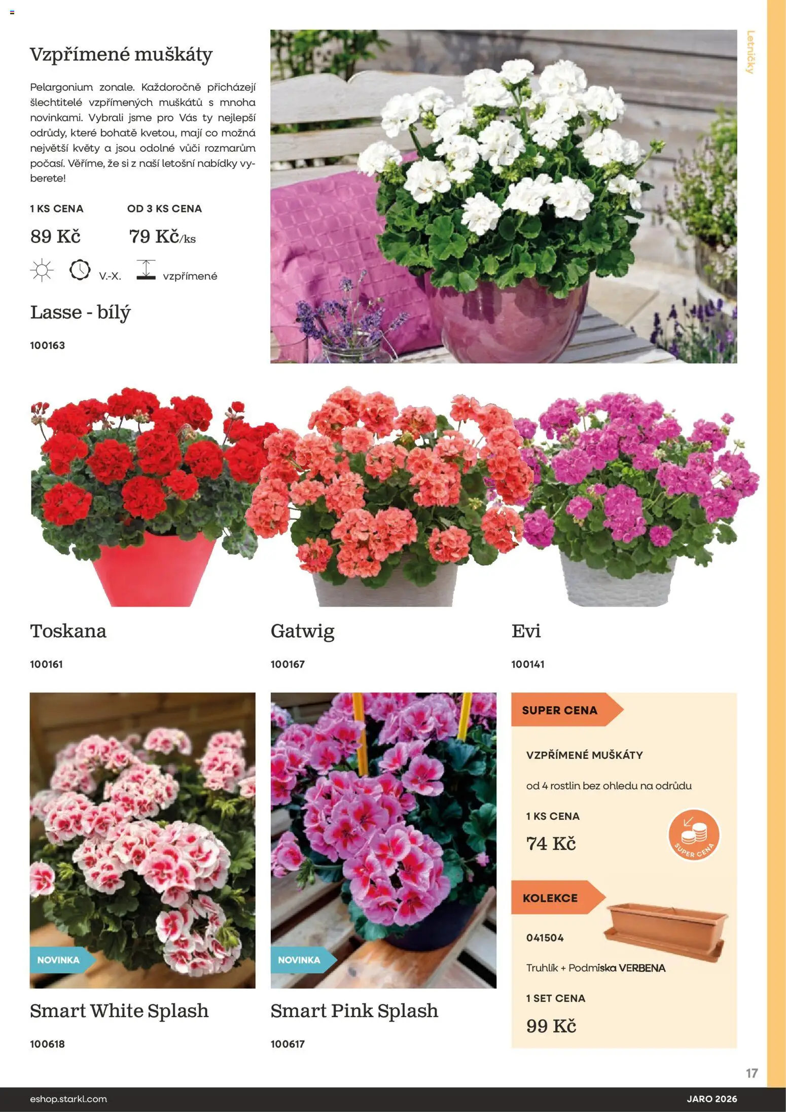 Starkl katalog Jaro 2026 od 25.02.2026 | Strana: 17 | Produkty: Truhlík, Muškáty