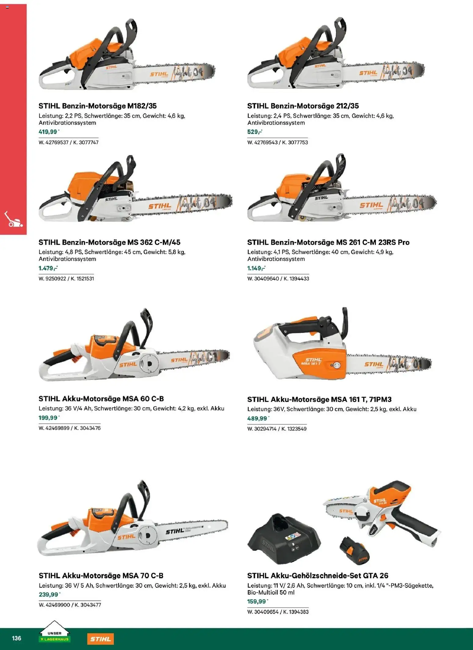 Lagerhaus Garten & Freizeit Katalog 2026 - Innsbruck, Böheimkirchen gültig ab 01.03.2026 | Seite: 136 | Produkte: Gewicht