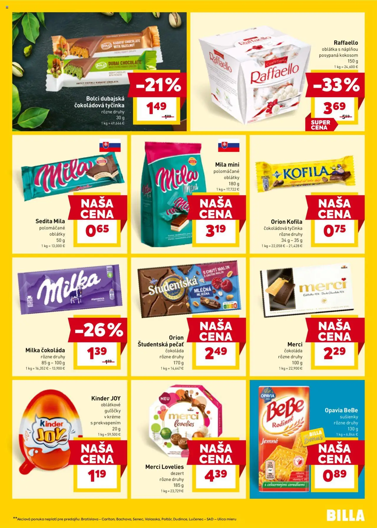 Billa leták │ platný od 18.06.2025 | Strana: 15 | Produkty: Merci, Čokoláda, Študentská pečať, Mila