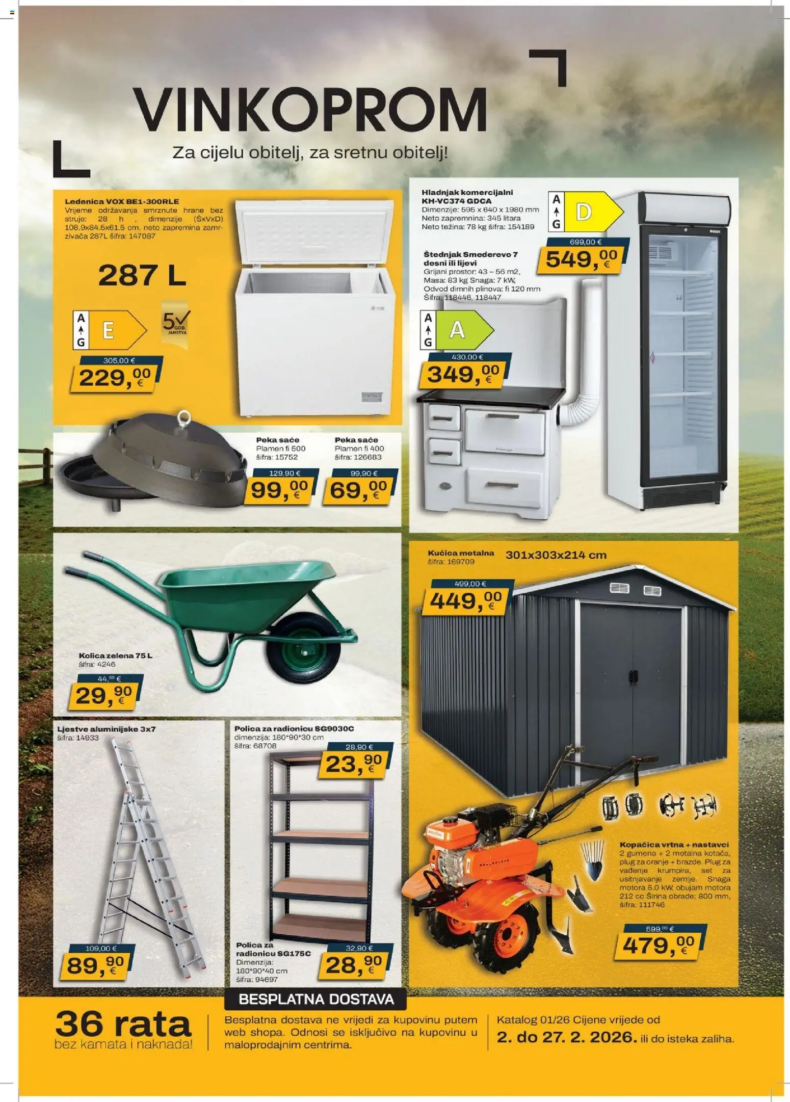 Vinkoprom katalog | vrijedi od 02.01.2026 | Stranica: 1 | Proizvodi: Polica, Kolica, Ljestve, Hladnjak