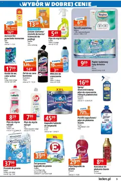 E.Leclerc Gazetka - Radom od 04.08.2025 | Strona: 9 | Produkty: Karta, Płyn do mycia szyb, Kapsułki do prania, Finish