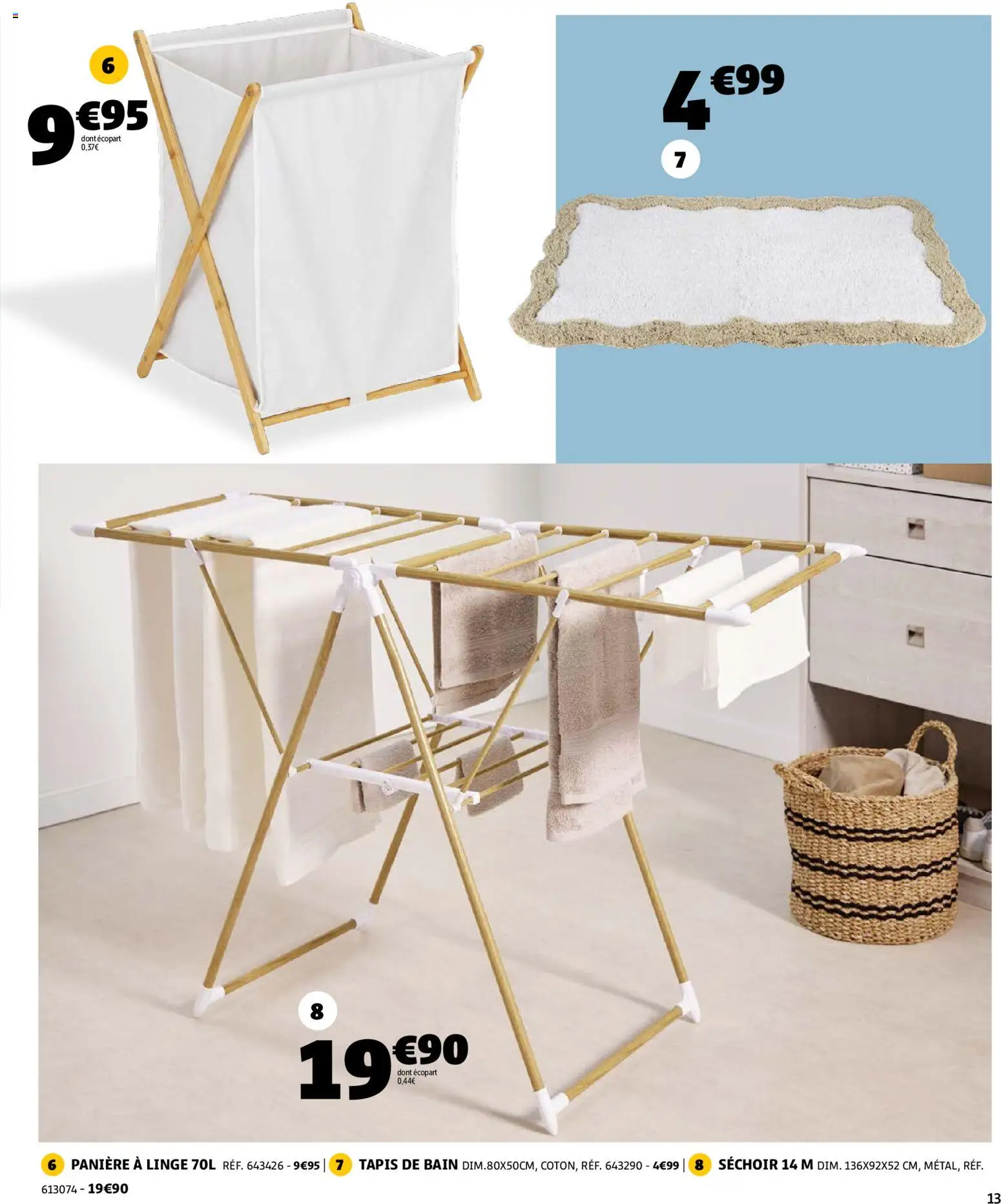 {H1} | Page: 13 | Produits: Tapis de bain, Séchoir, Tapis