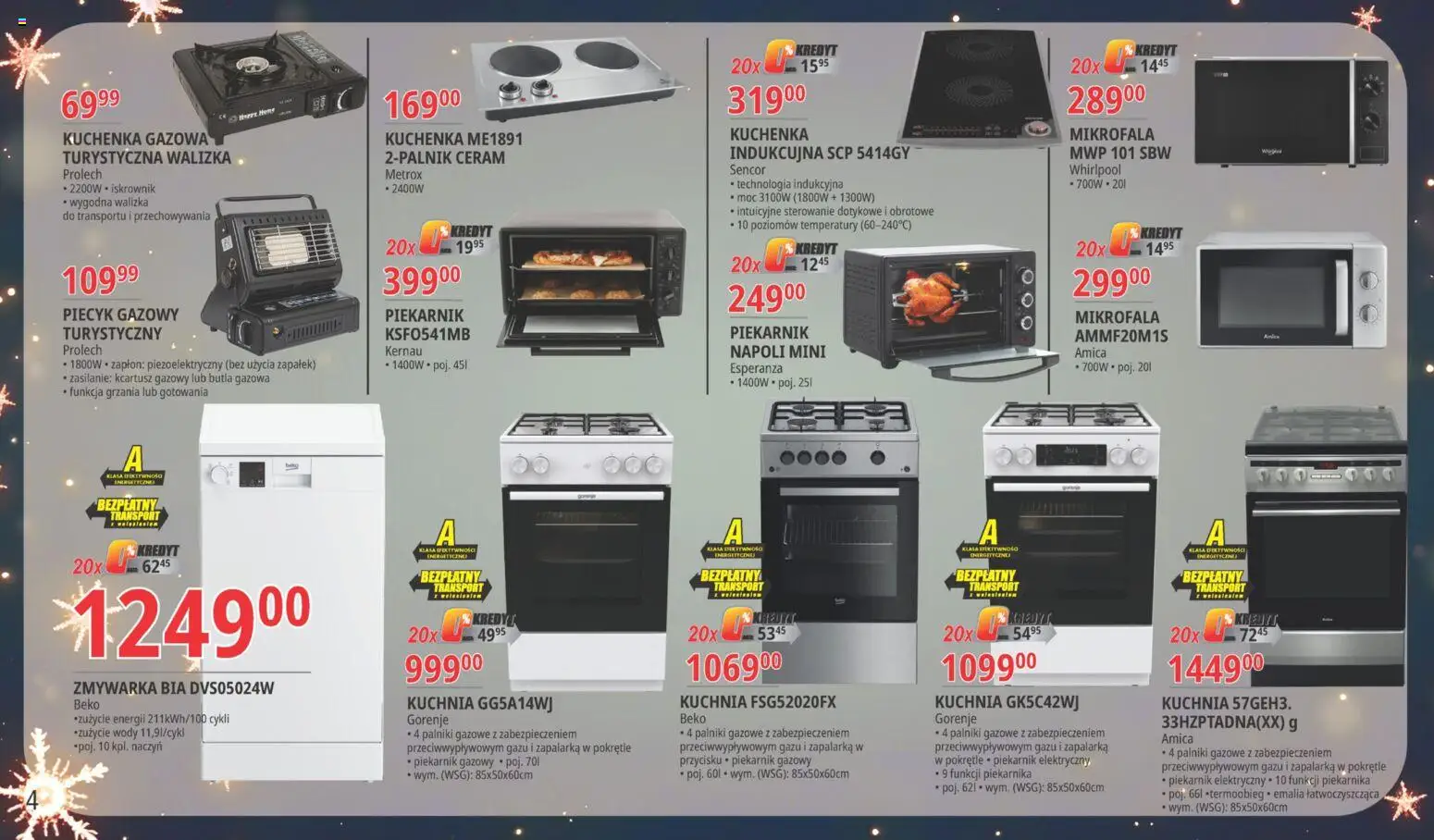 E.Leclerc Gazetka - Warszawa Bielany od 18.11.2025 | Strona: 4 | Produkty: Walizka, Kuchenka, Zmywarka, Piecyk