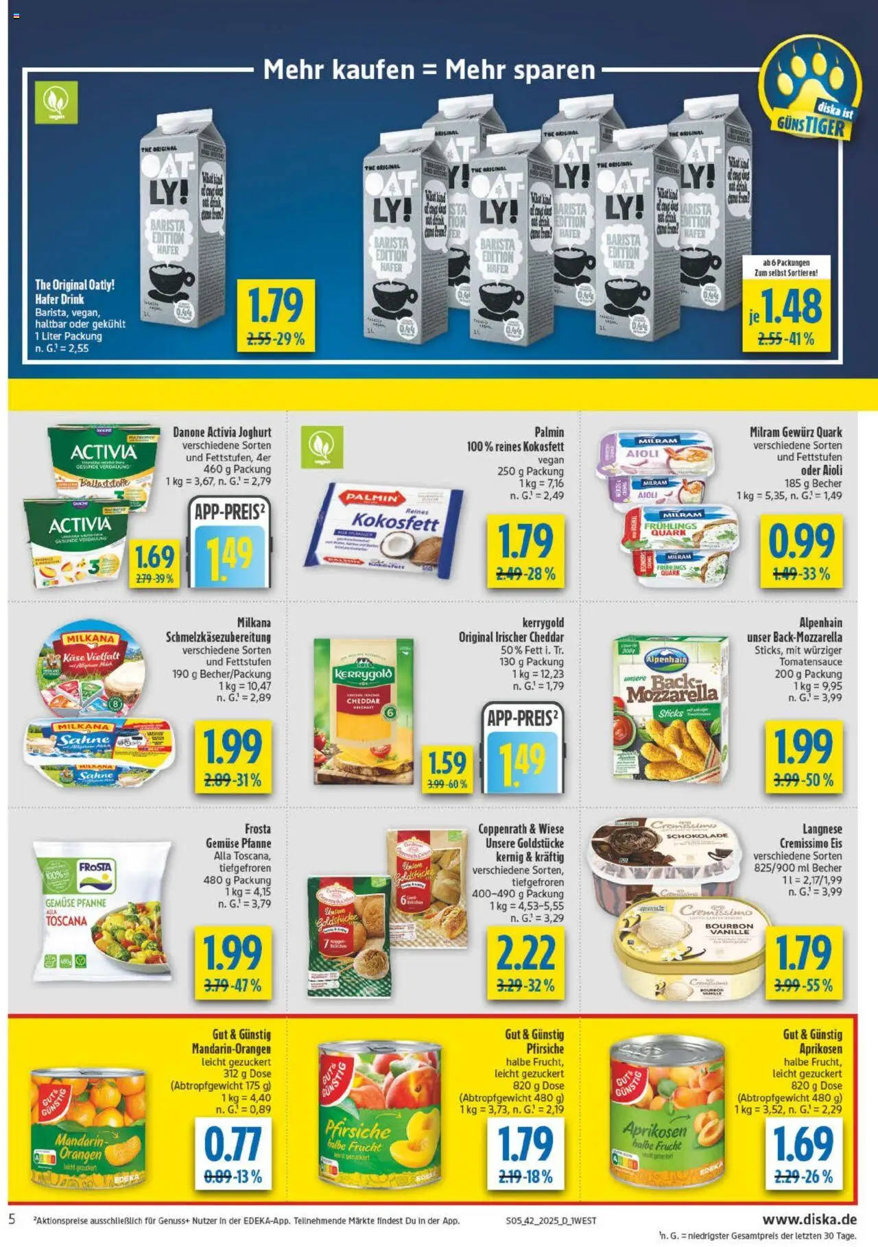 Diska - diska Angebote Bayern KW42 – gültig ab 13.10.2025 | Seite: 5 | Produkte: Activia, Quark, Käse, Milkana