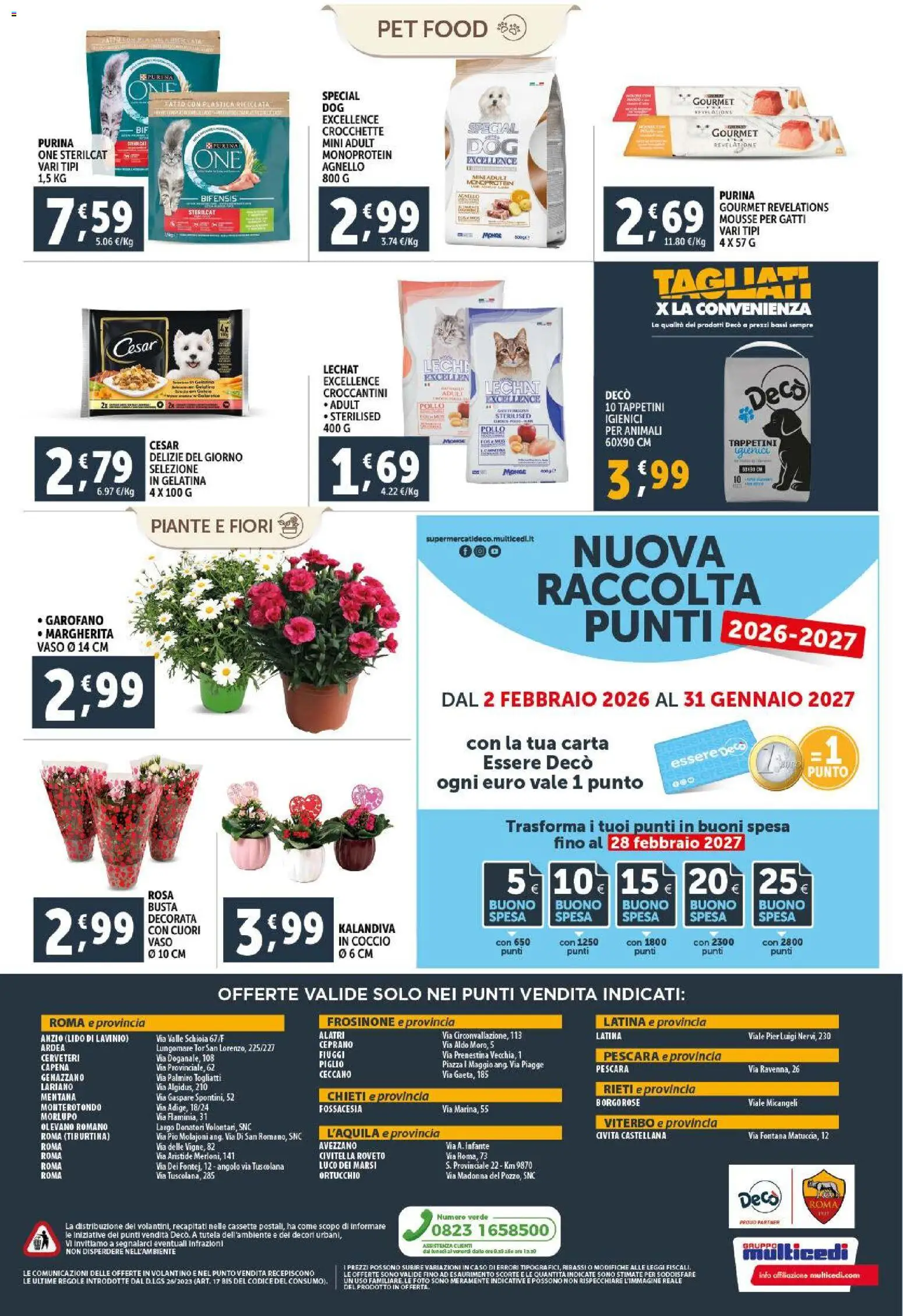 Volantino Decò del 30.01.2026 | Pagina: 20 | Prodotti: Pollo, Crocchette, Agnello, Vaso