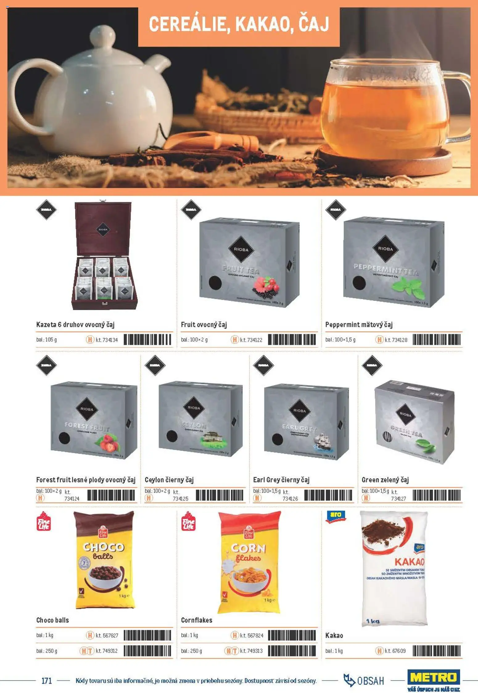Nové Metro akcie – leták je platný od 05.12.2025 | Strana: 171 | Produkty: Čaj, Kakao