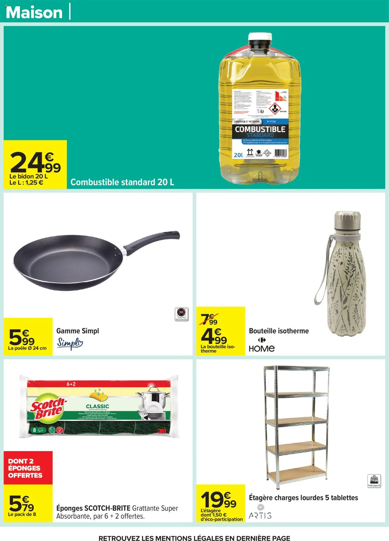 {H1} | Page: 61 | Produits: Poêle, Eponge, Étagère, Thé