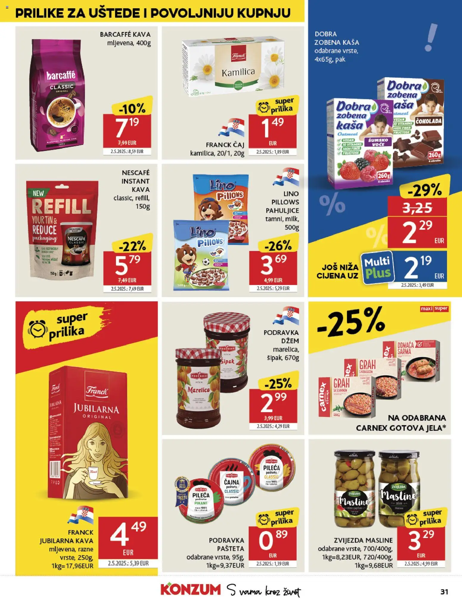 Konzum HR akciós ujság - amely érvényes a következő dátumtól: 29.10.2025 | Oldal: 31 | Termékek: Nescafé, Vegán