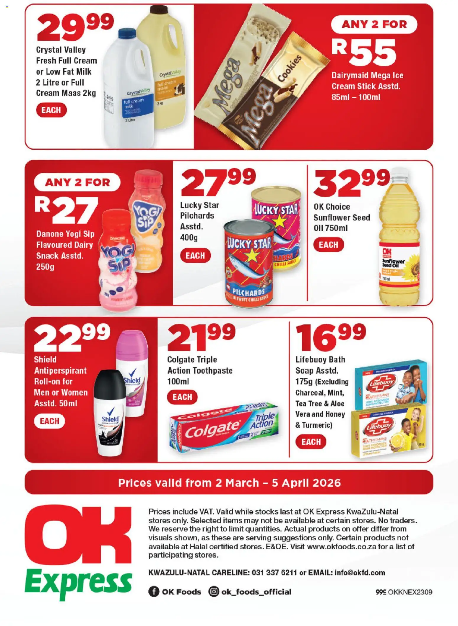 New OK Foods catalogue – valid from 02.03.2026 | Page: 4 | Products: Bath, Tea, Cream, Toothpaste
