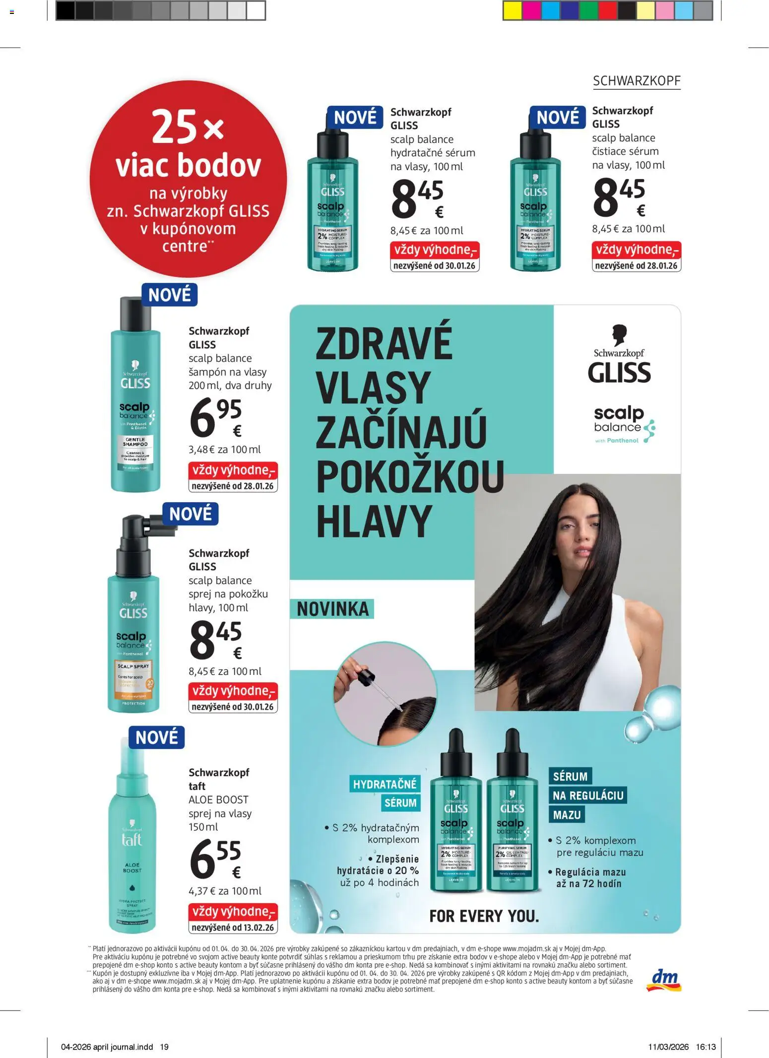Nové dm drogerie akcie – leták je platný od 01.04.2026 | Strana: 19 | Produkty: Šampón