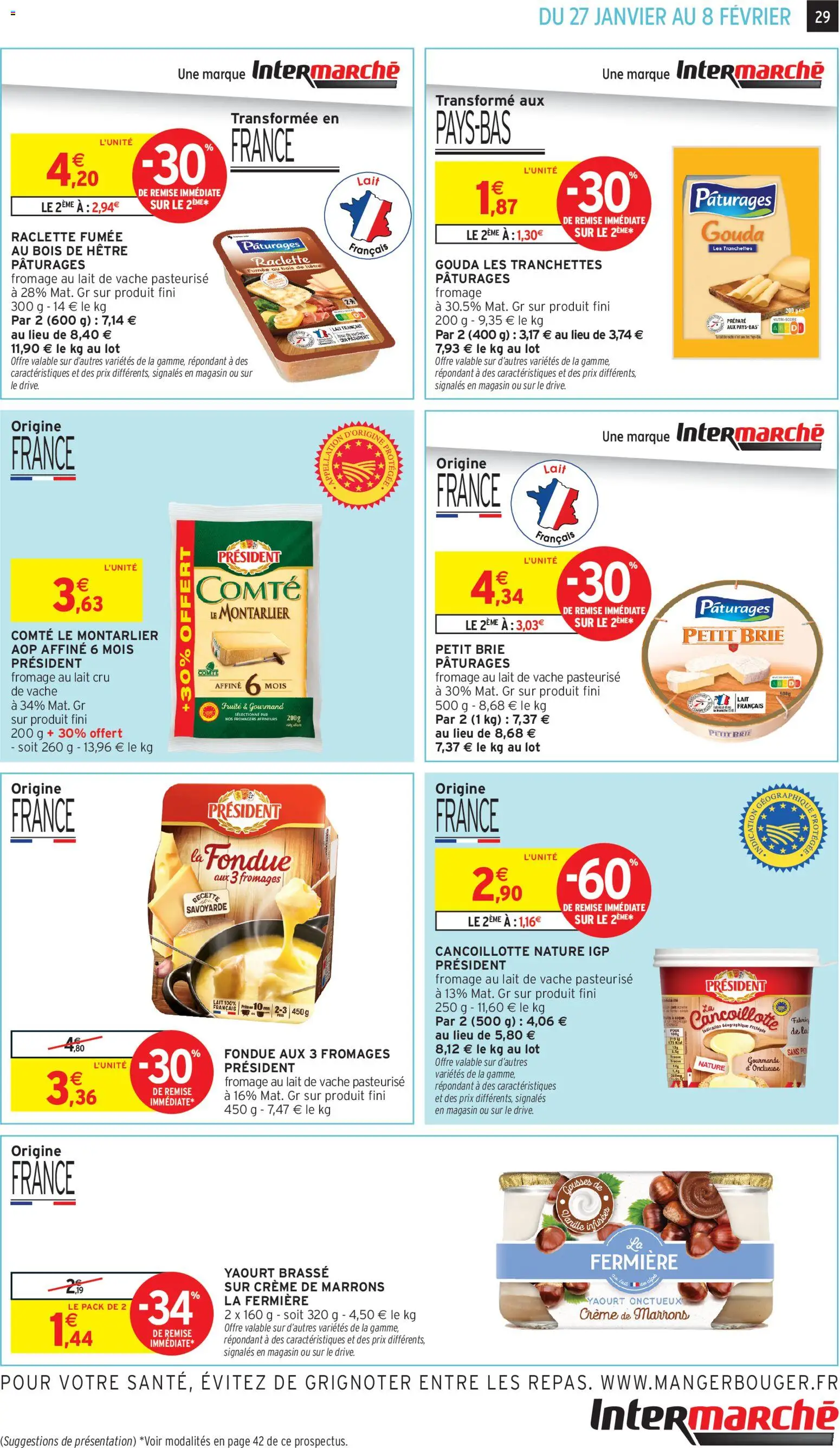 {H1} | Page: 29 | Produits: Raclette, Fromage, Brie, Crème