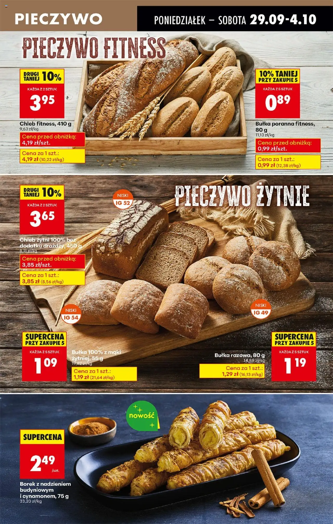 Biedronka gazetka od 29.09.2025 | Strona: 33 | Produkty: Pieczywo, Chleb żytni, Bułka, Chleb