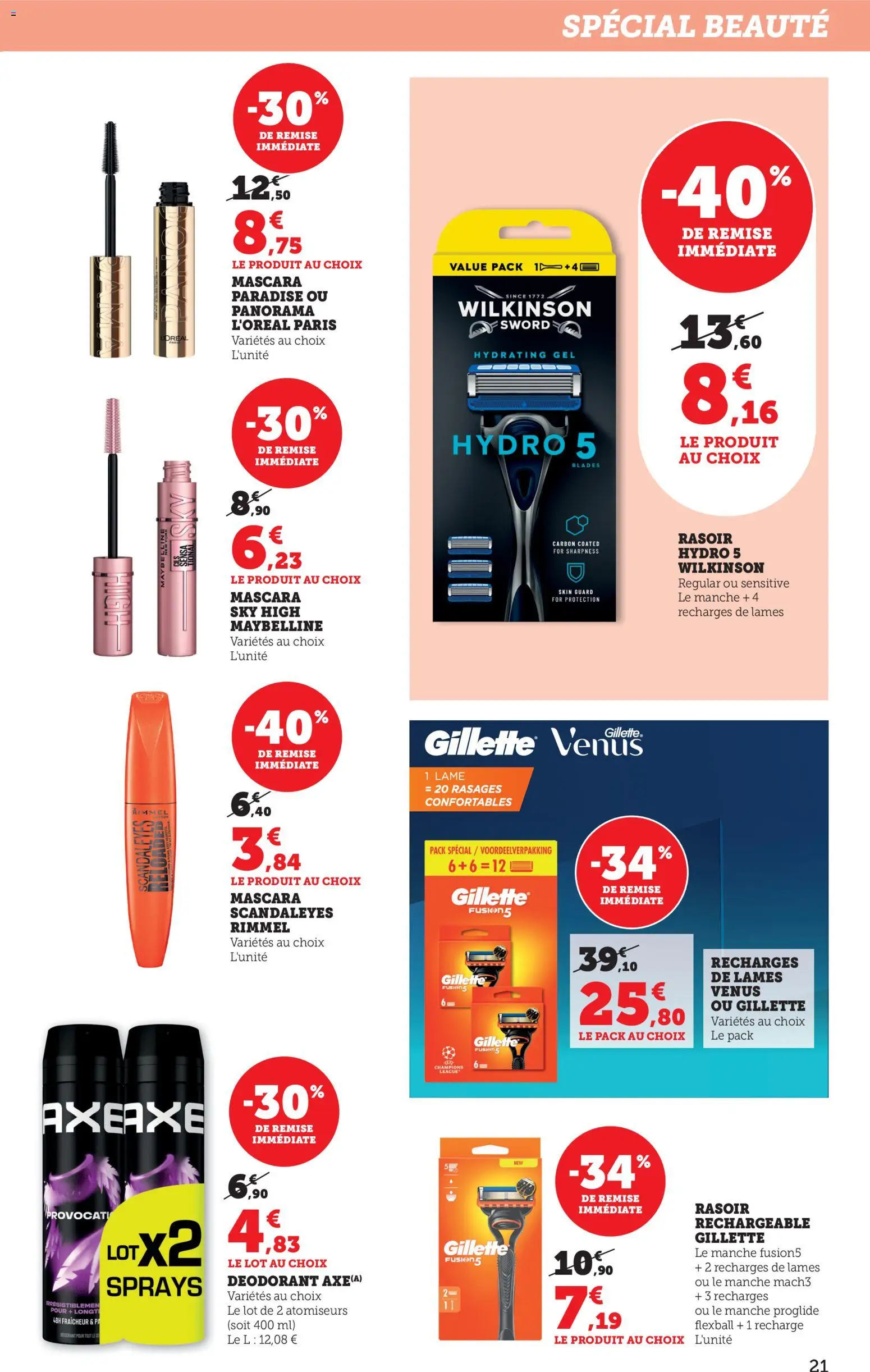 {H1} | Page: 21 | Produits: Rasoir, Mascara, Déodorant