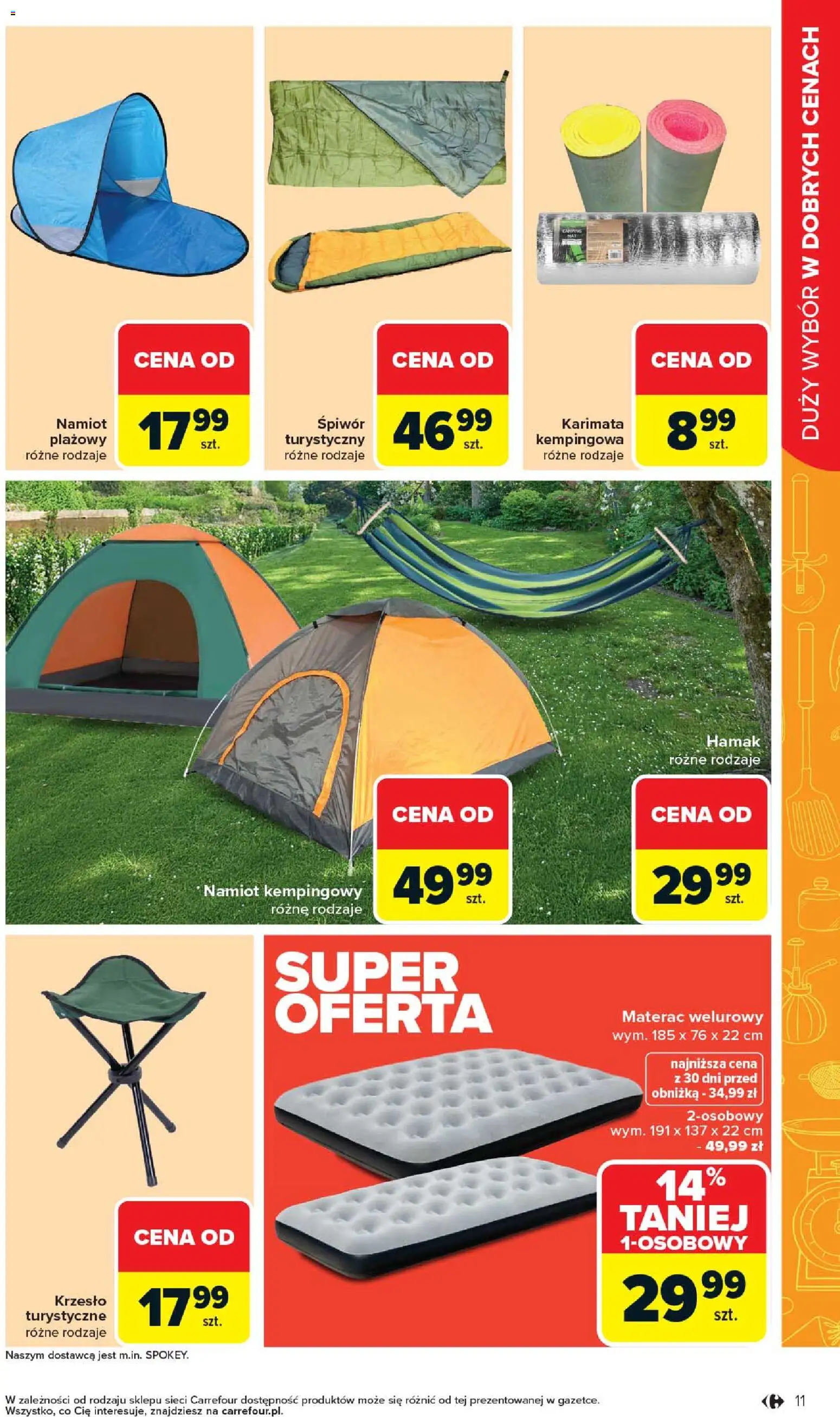 Carrefour gazetka - Łap super okazje od 27.04.2026 | Strona: 11 | Produkty: Materac, Krzesło, Hamak