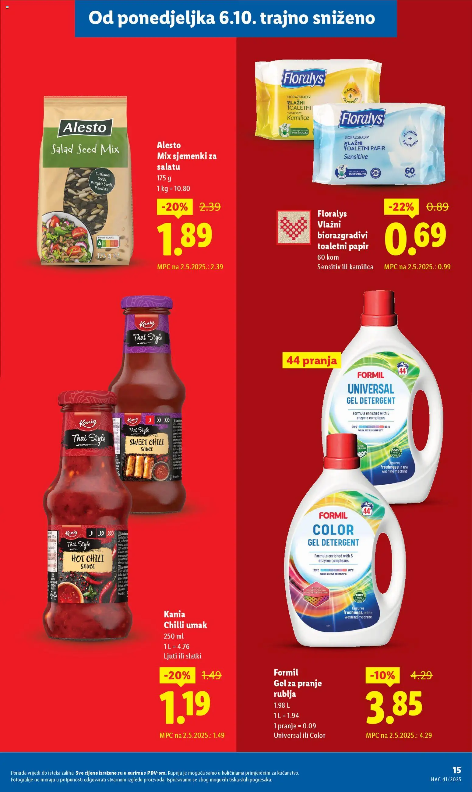 Lidl katalog | vrijedi od 08.09.2025 | Stranica: 15 | Proizvodi: Umak, Toaletni papir