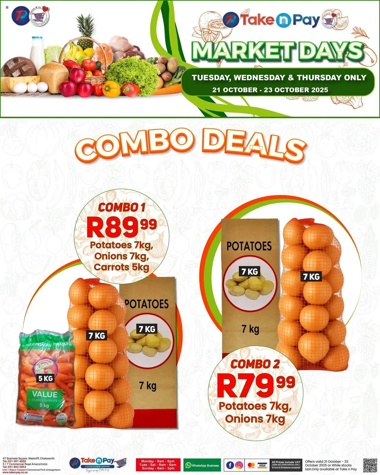 New Take n Pay catalogue – valid from 21.10.2025 | Page: 6 | Products: Carrots, Potatoes, Onions