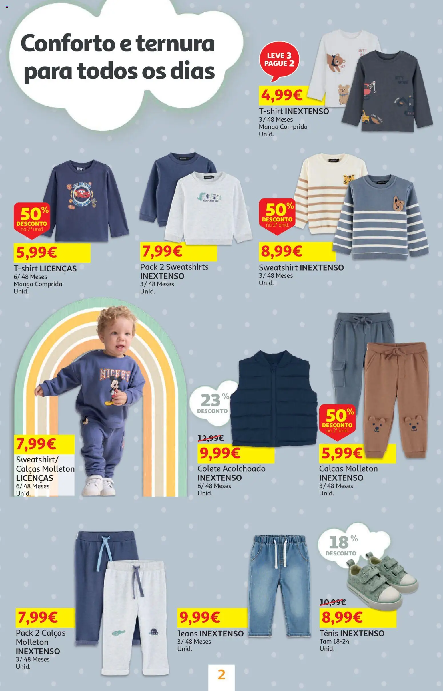 Auchan - Bebé │ válido de 13.01.2026 | Página: 2 | Produtos: Jeans, Sweatshirt, Calças, Colete