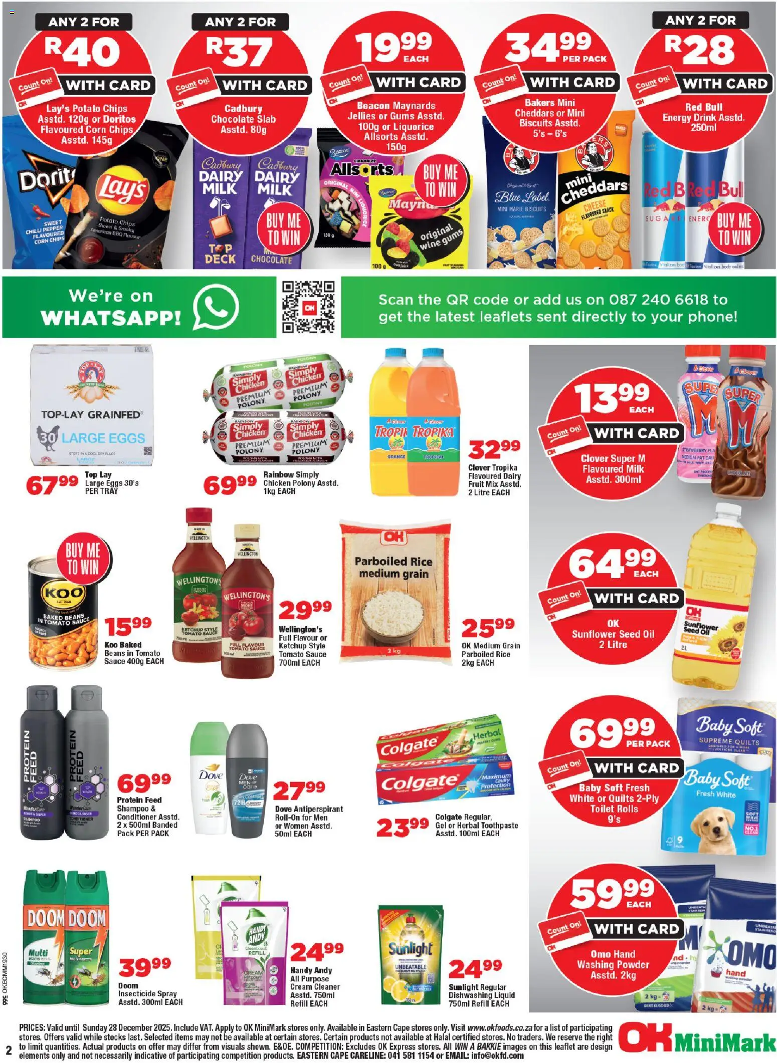 New OK Foods catalogue – valid from 10.12.2025 | Page: 2 | Products: Corn, Polony, Chocolate, Sauce