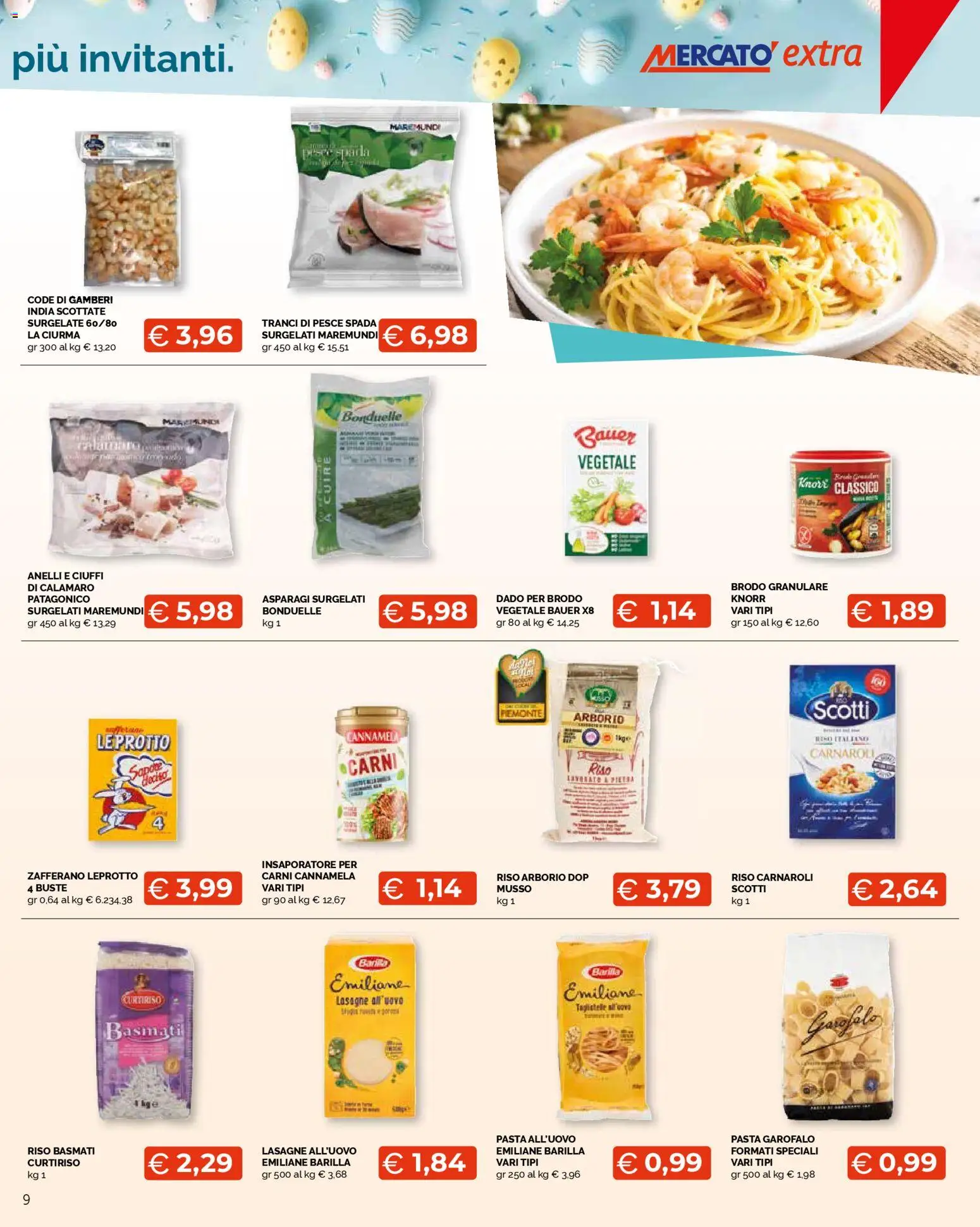 Volantino Mercatò del 23.03.2026 | Pagina: 9 | Prodotti: Riso, Pesce, Gamberi, Asparagi