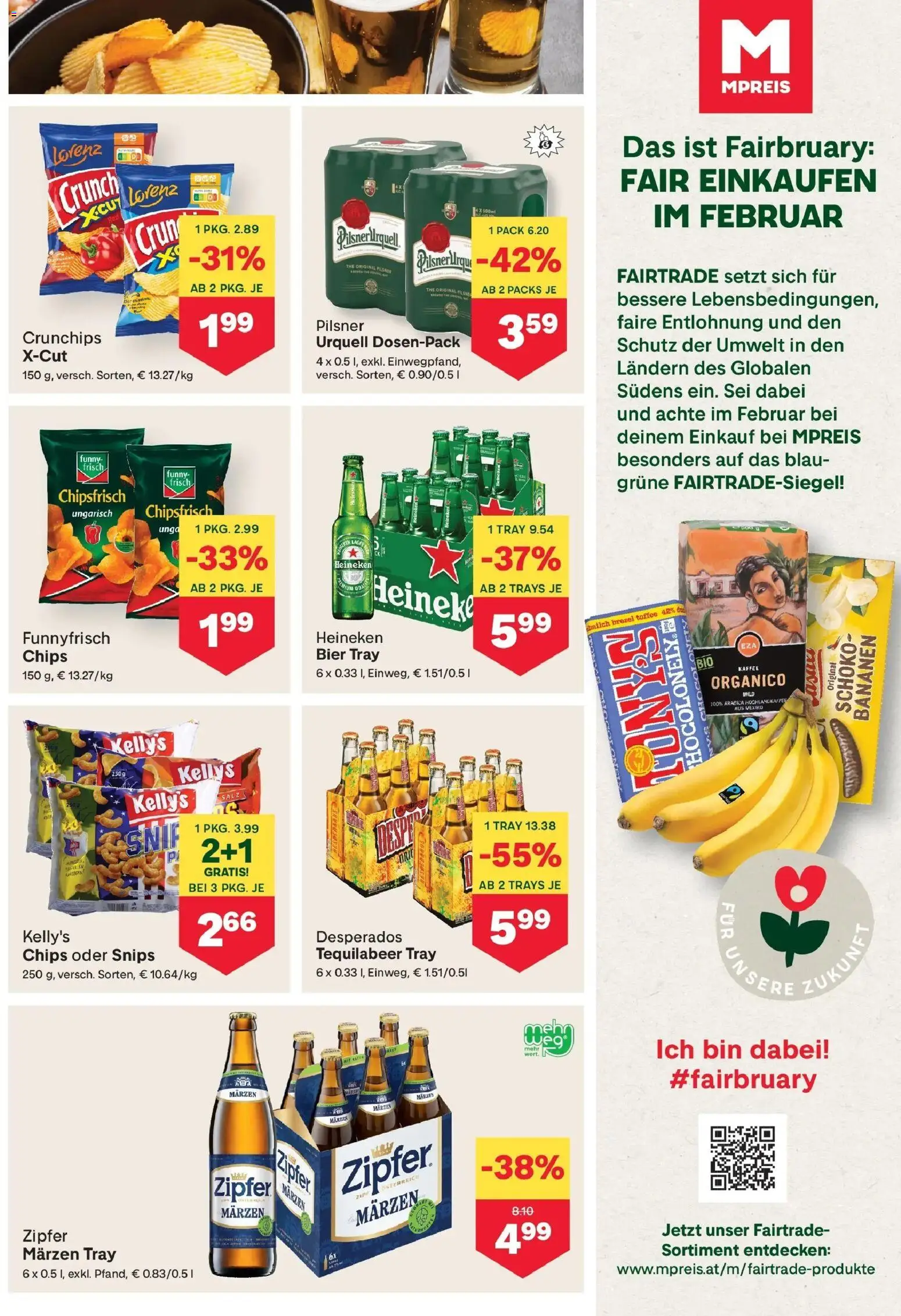 MPREIS Lenzing gültig ab 12.02.2026 | Seite: 9 | Produkte: Milch, Kaffee, Bier, Bananen