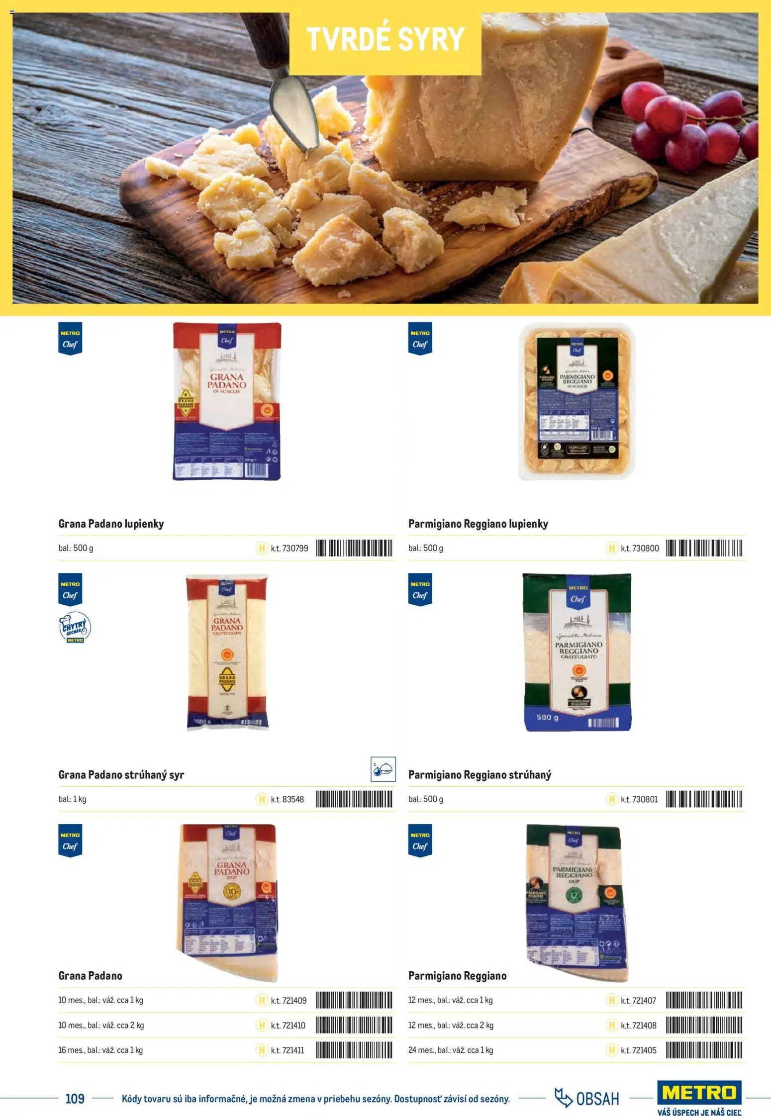 Nové Metro akcie – leták je platný od 01.01.2025 | Strana: 109 | Produkty: Syr