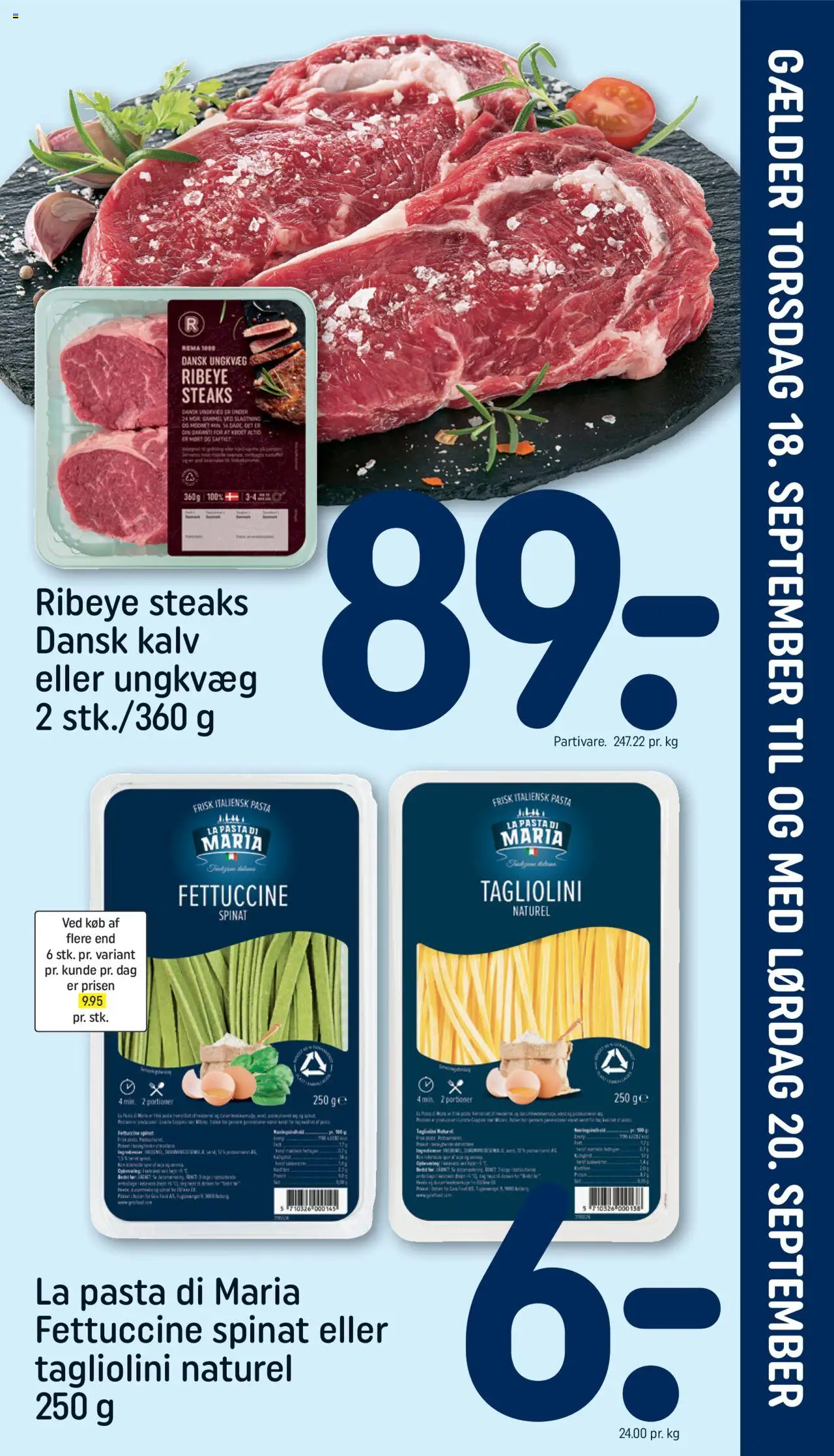 Rema 1000 tilbudsavis – gyldig fra 14.09.2025 | Side: 25 | Produkter: Pasta, Kartofler, Spinat