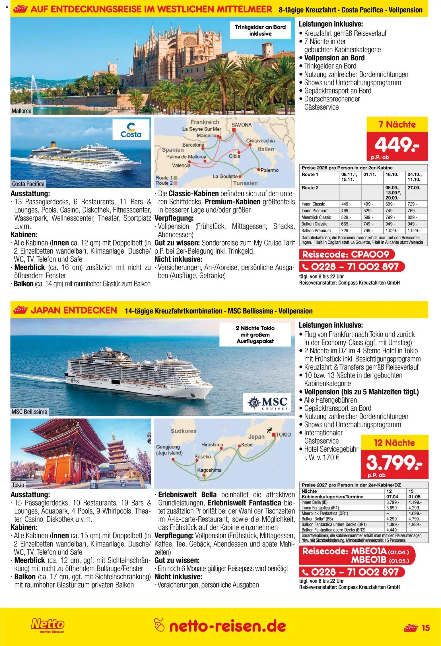 Netto Reisen Prospekt 	 – gültig ab 30.04.2026 | Seite: 15 | Produkte: Doppelbett, Telefon, Uhr