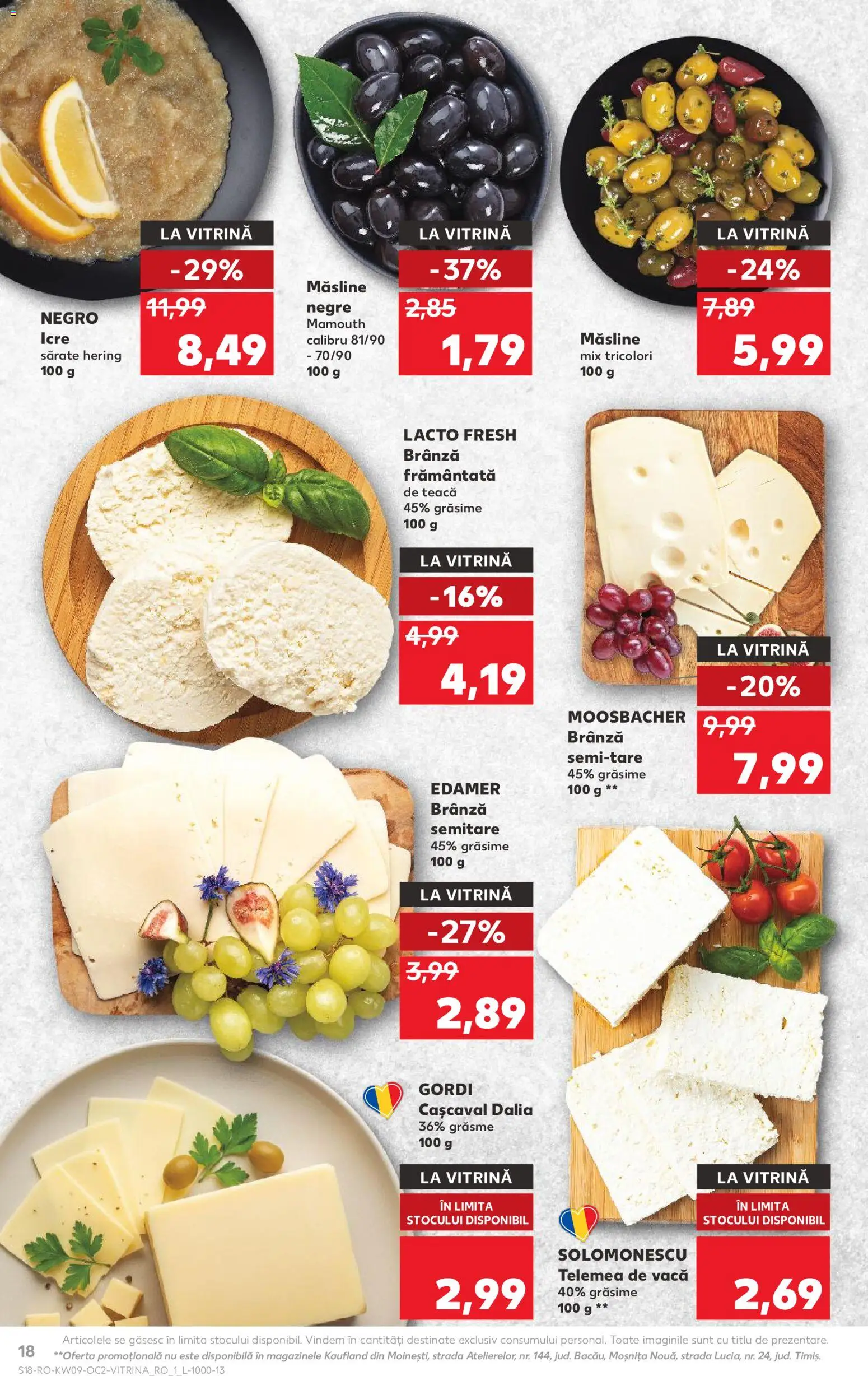 Noul catalog Kaufland – valabil de la 25.02.2026 | Pagină: 18 | Produse: Vitrină, Cașcaval, Măsline, Brânză