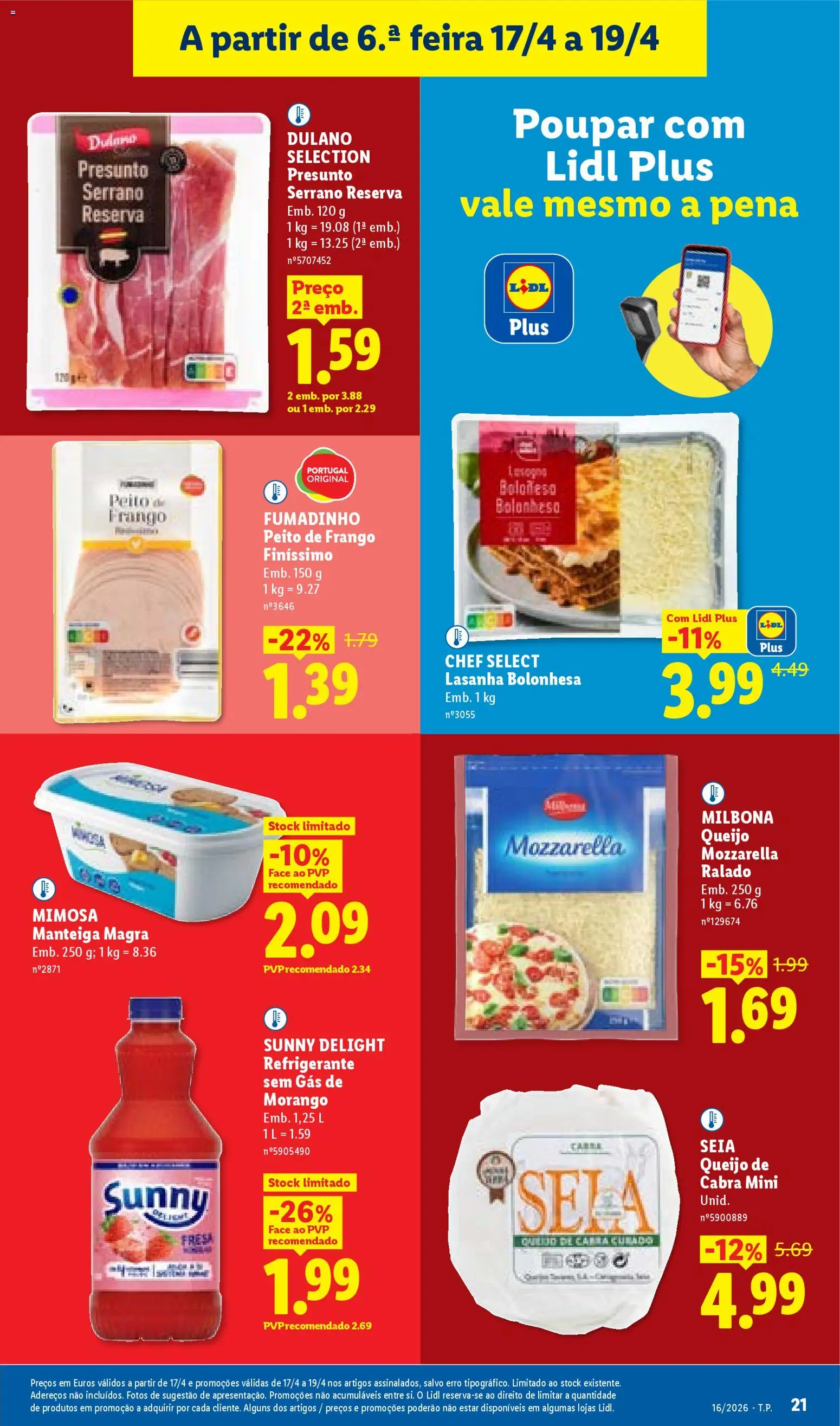 Lidl folheto │ válido de 13.04.2026 | Página: 21 | Produtos: Frango, Lasanha, Queijo, Presunto