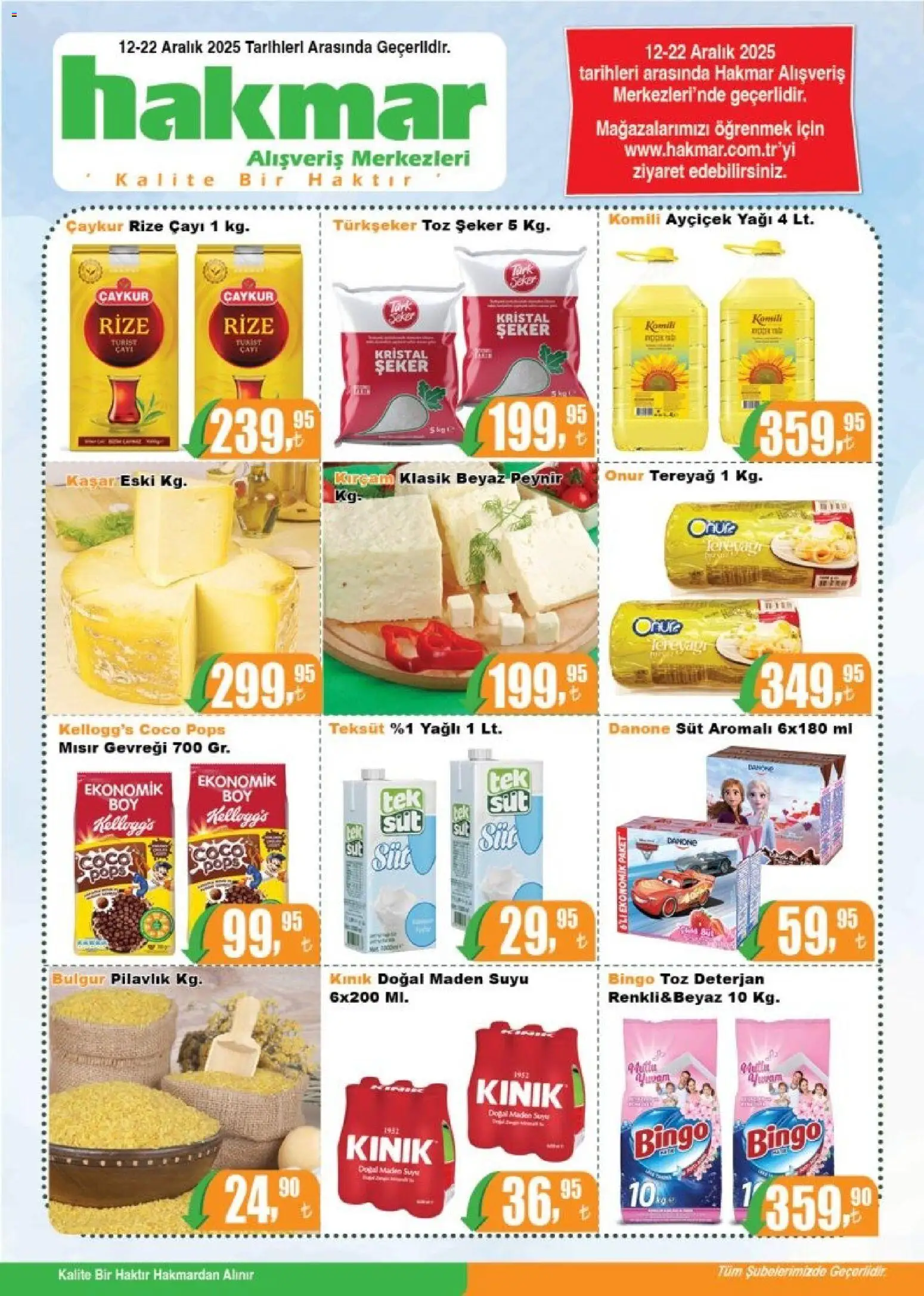 Hakmar Katalog - 12.12.2025 tarihinden itibaren geçerlidir | Sayfa: 1 | Ürünler: Süt, Peynir, Mısır gevreği, Mısır
