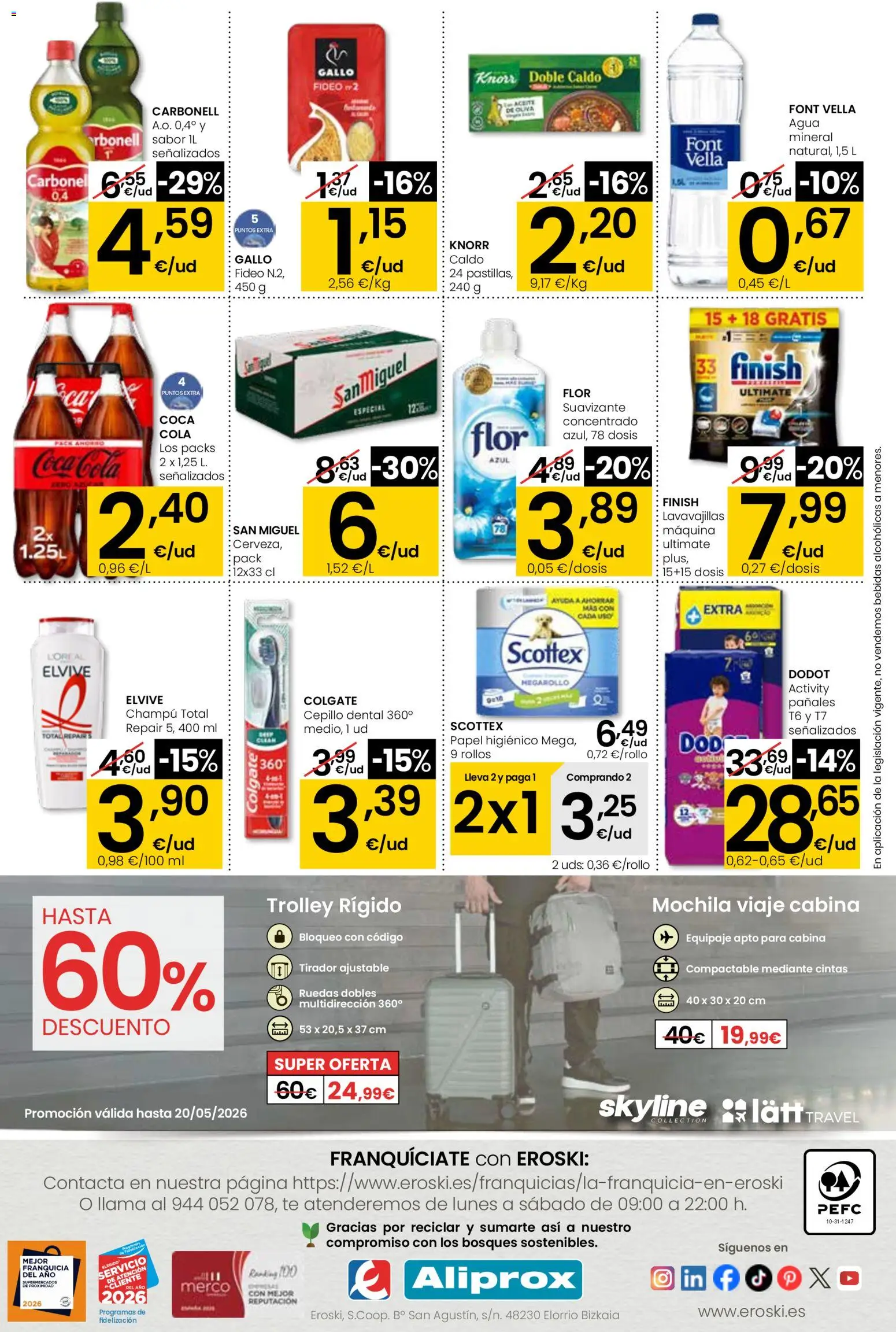 Eroski -  Aliprox │ válido desde el 12.02.2026 | Página: 4 | Productos: Mochila, Papel higienico, Té, Lavavajillas