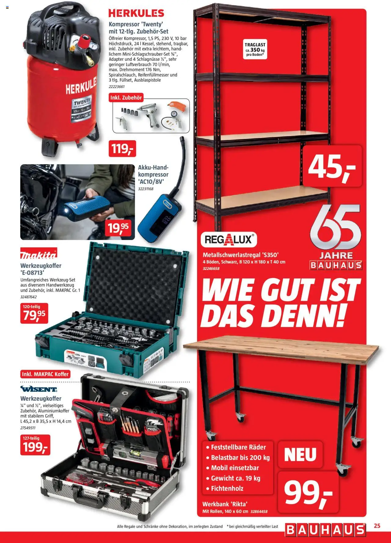Bauhaus Prospekt 	 – gültig ab 04.10.2025 | Seite: 25 | Produkte: Adapter, Gewicht, Koffer