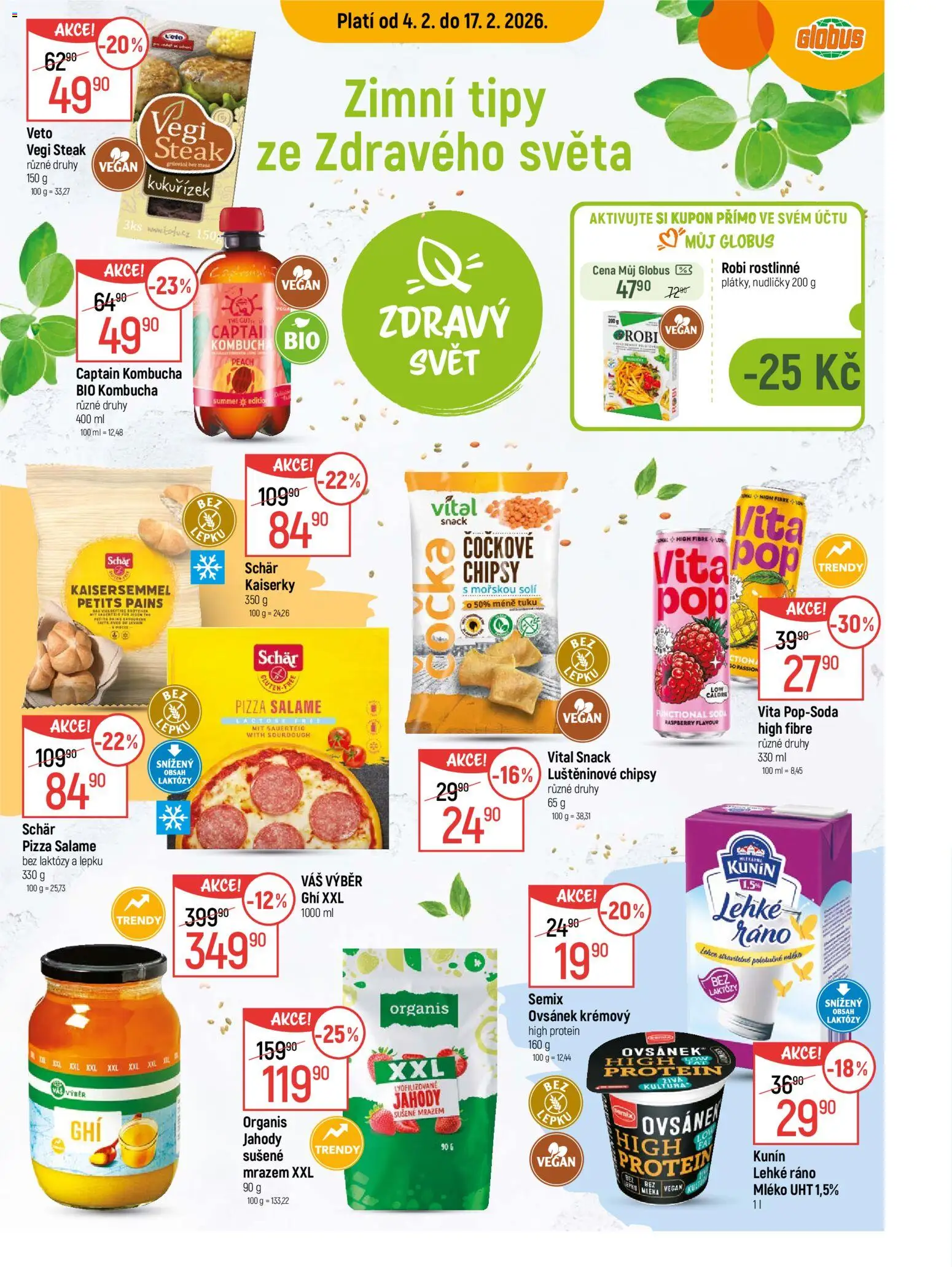 Globus leták - Praha-Štěrboholy od 04.02.2026 | Strana: 17 | Produkty: Vegan, Steak, Chipsy, Protein
