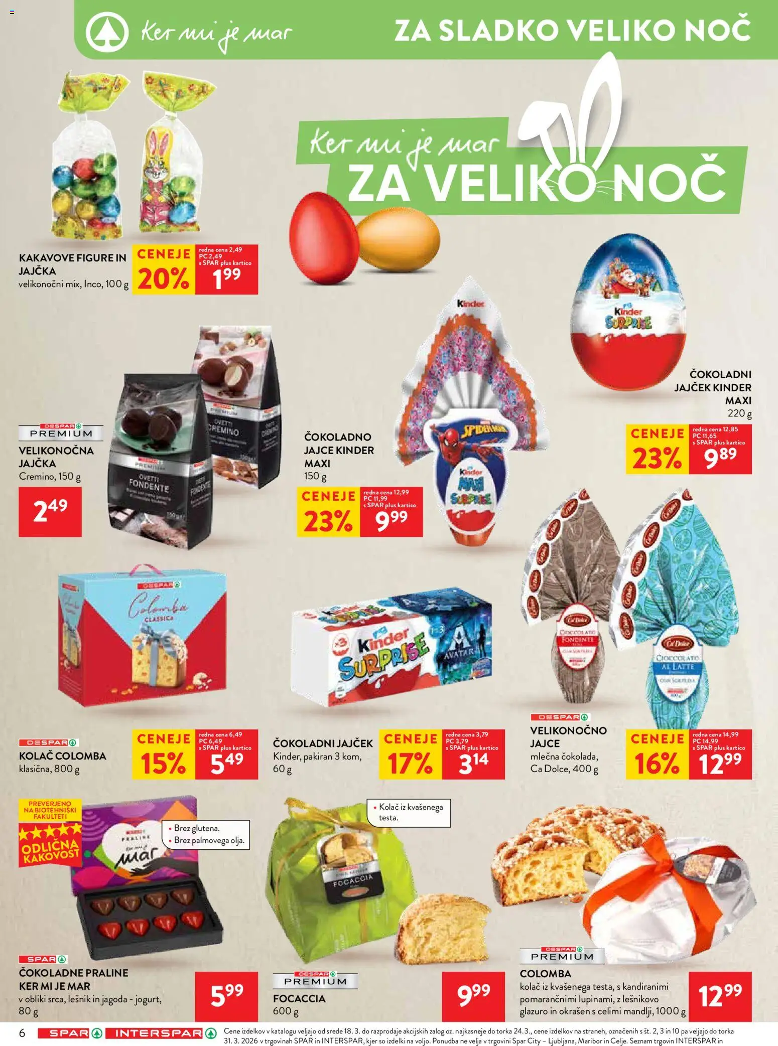 Novi Spar katalog ponudbe – veljaven od 18.03.2026 | Stran: 6 | Izdelki: Kolač