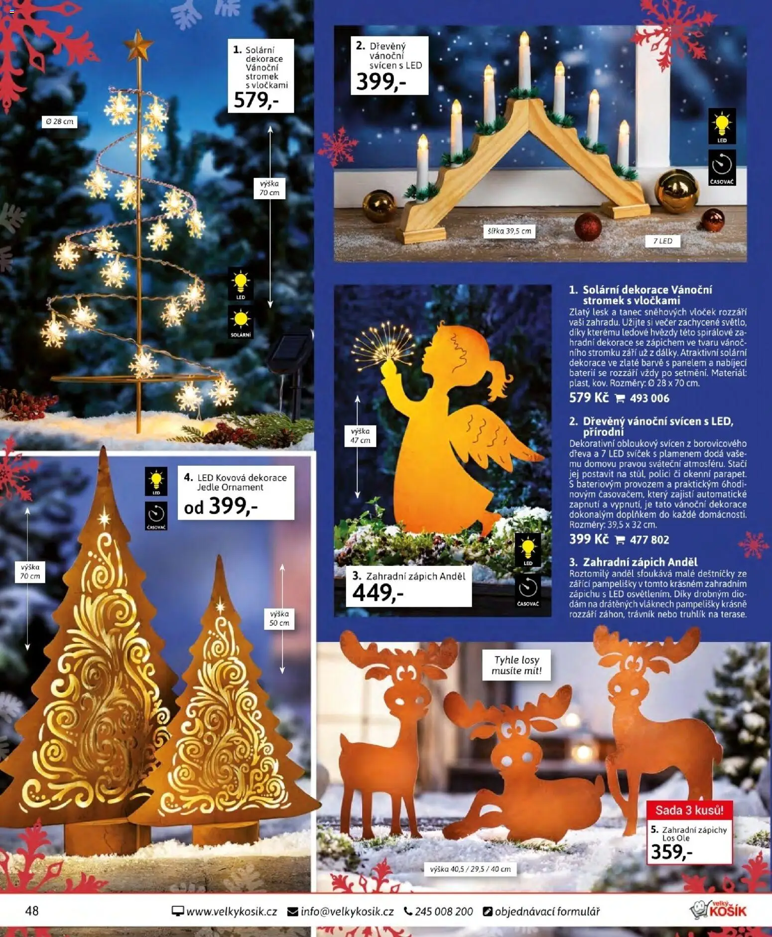 Velký Košík katalog listopad 2025 od 01.11.2025 | Strana: 48 | Produkty: Truhlík, Svícen, Časovač, Vánoční dekorace