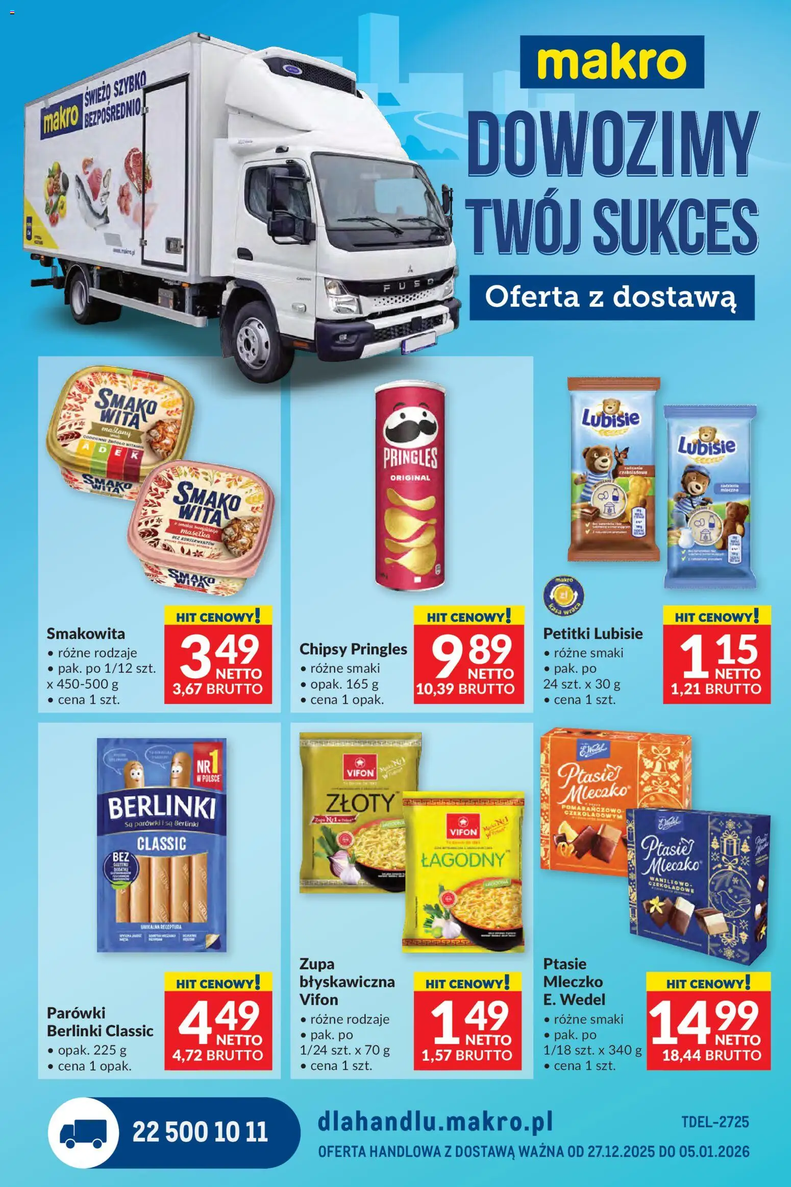 Makro Gazetka - Dystrybucja do sklepów od 27.12.2025 | Strona: 1 | Produkty: Chipsy, Vifon, Zupa, Pringles