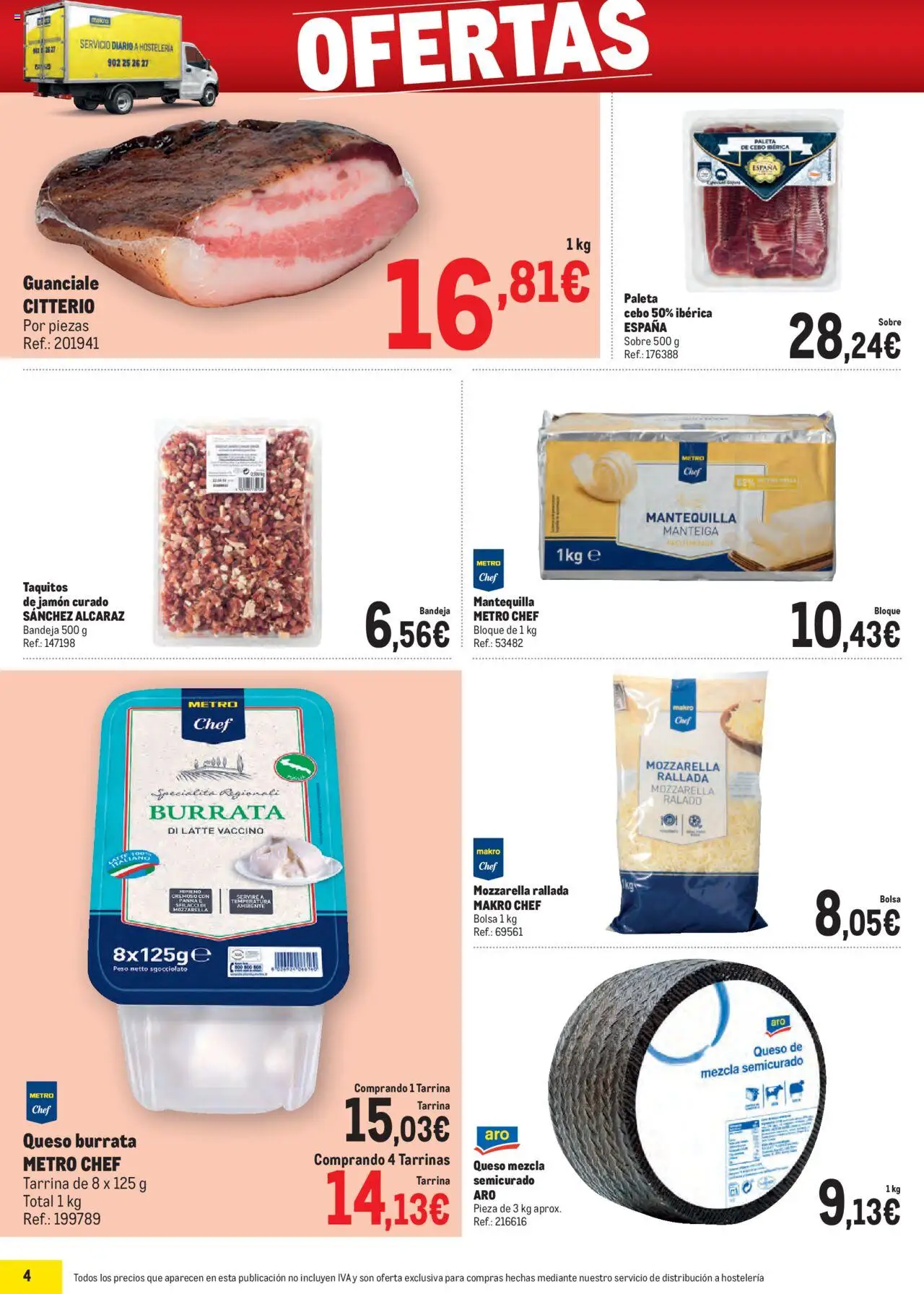 Makro - Ofertas Sur │ válido desde el 06.10.2025 | Página: 4 | Productos: Queso, Peso, Συσκευή ροής, Bandeja