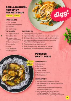 Forhåndsvisning av Grillfest hos Bunnpris gyldig fra 25.04.2026 | Side: 19 | Produkter: Ігровий руль, Gown, Hub usb, Blomkål