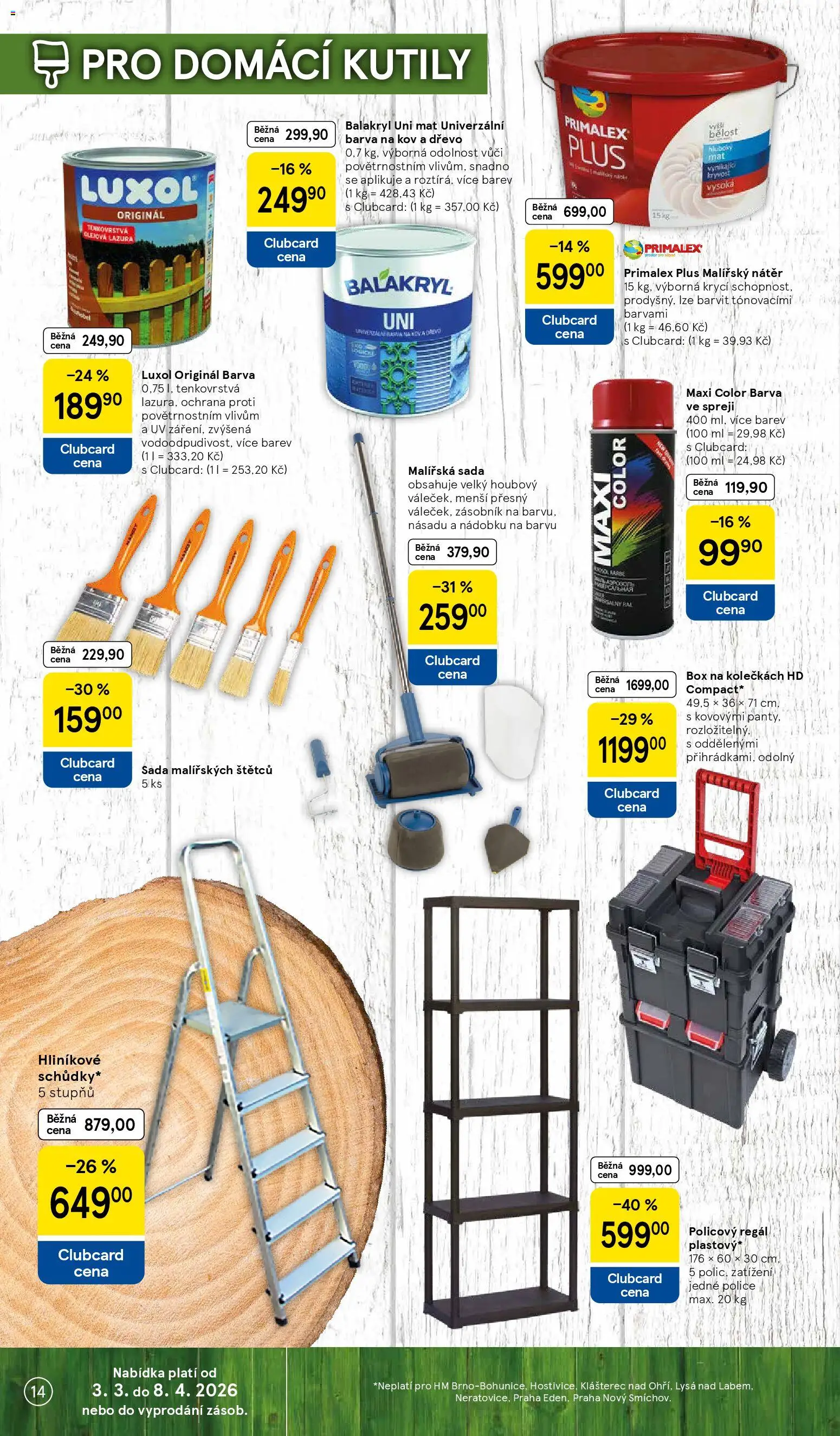 Tesco katalog od 03.03.2026 | Strana: 14 | Produkty: Box, Regál, Police, Malířská sada