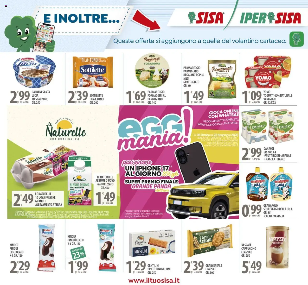 Volantino SISA del 14.10.2025 | Pagina: 17 | Prodotti: Cocco, Mascarpone, Parmigiano, Terra