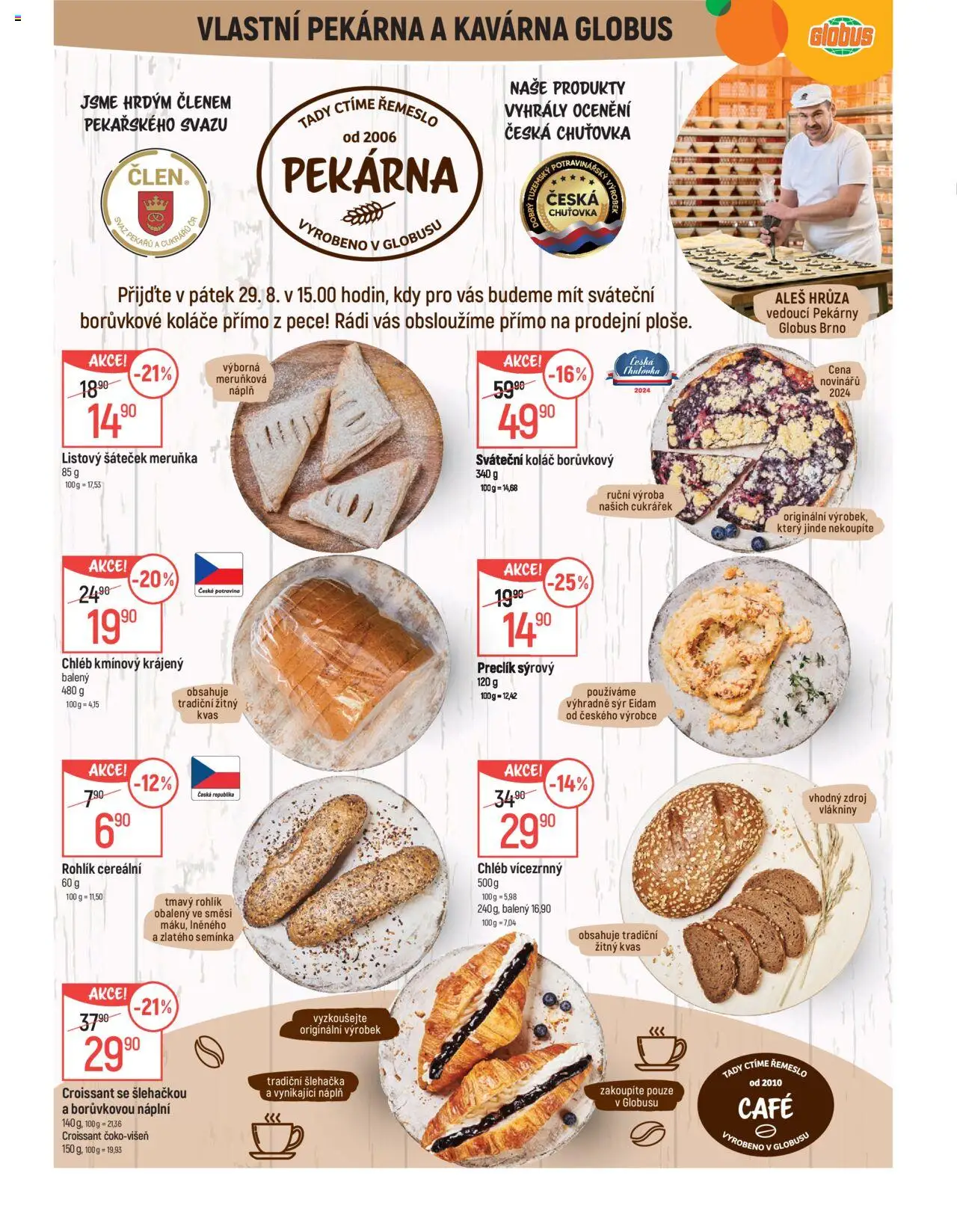 Globus leták - Brno od 27.08.2025 | Strana: 6 | Produkty: Chléb, Rohlík, Eidam, Semínka