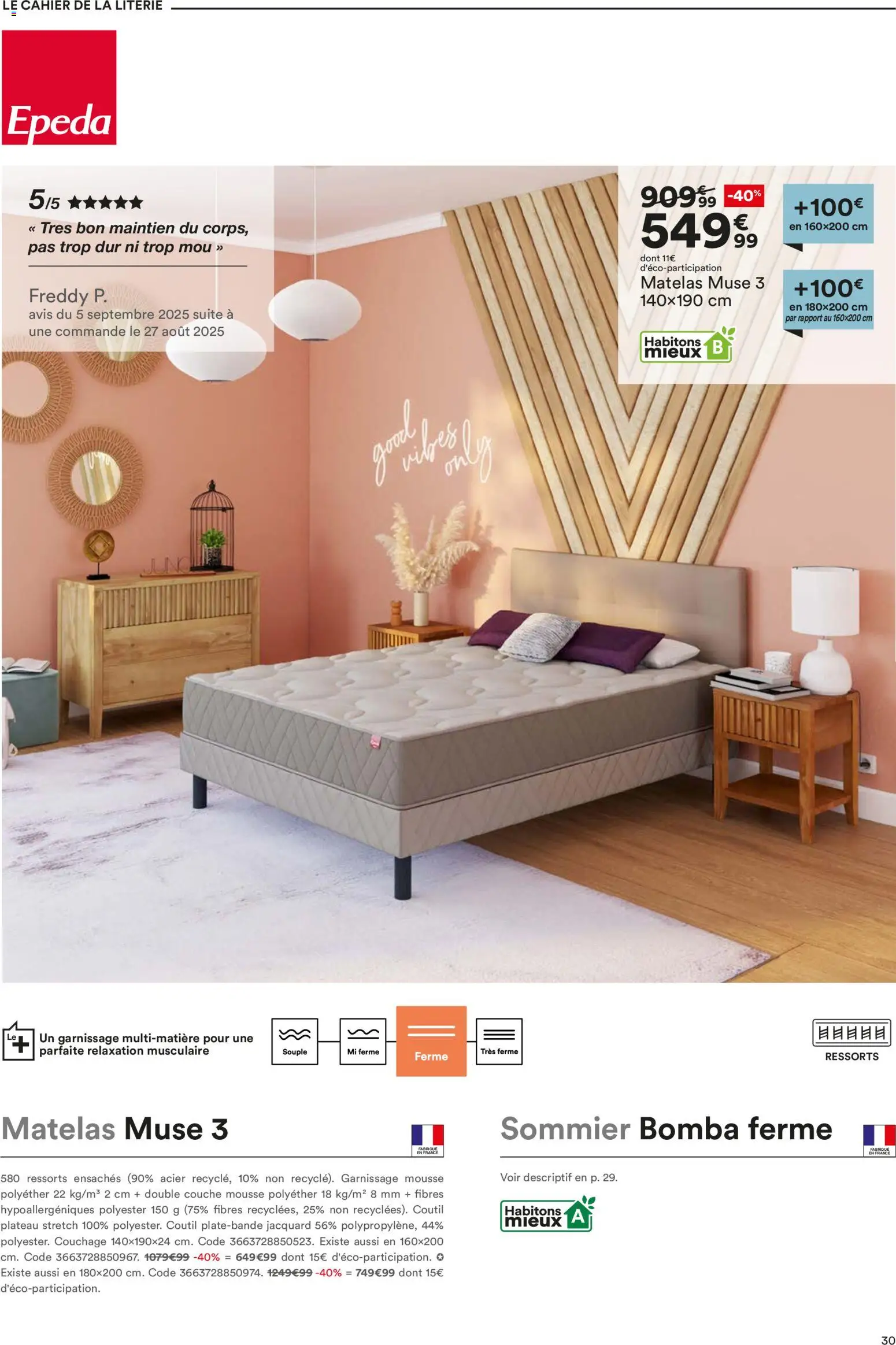 {H1} | Page: 30 | Produits: Plateau, Mousse, Matelas, Sommier