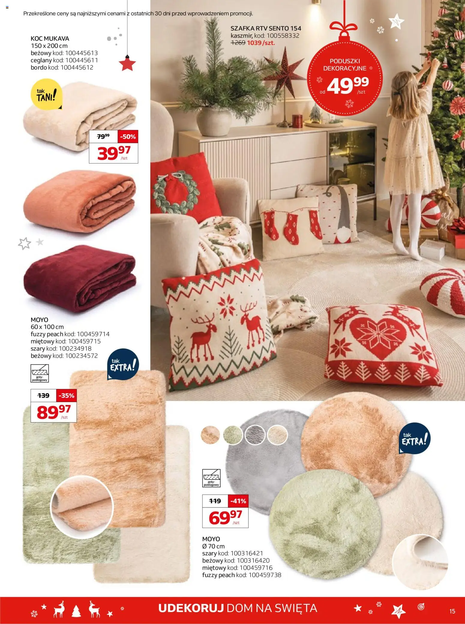 Komfort Gazetka od 03.12.2025 | Strona: 15 | Produkty: Koc, szafka RTV