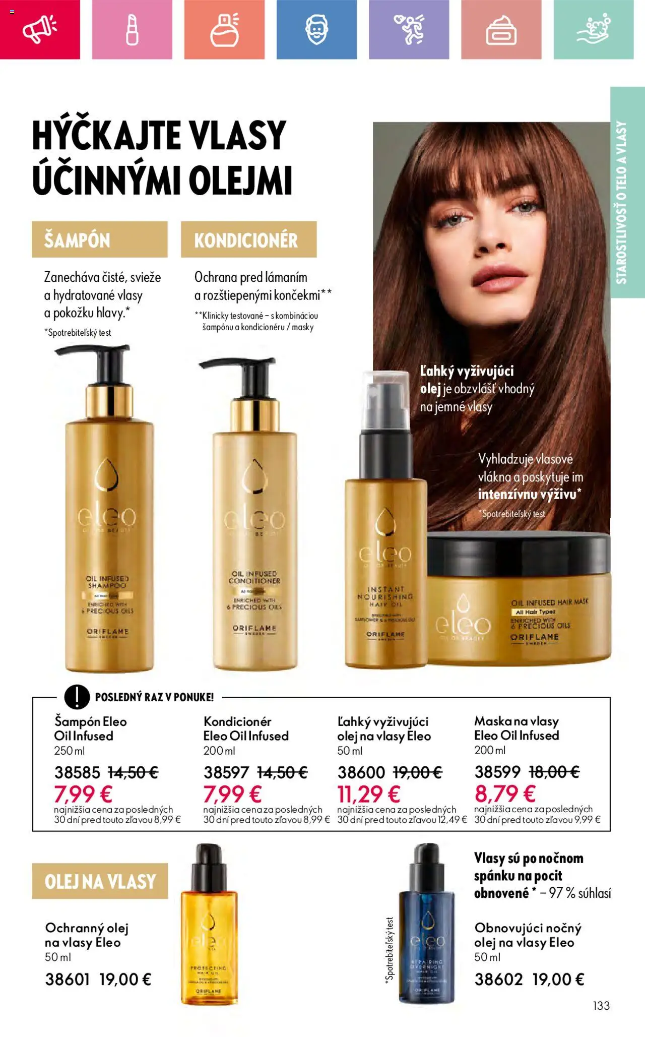 Katalóg Oriflame 10 2025 │ platný od 06.07.2025 | Strana: 133 | Produkty: Olej, Maska na vlasy, Olej na vlasy, Maska