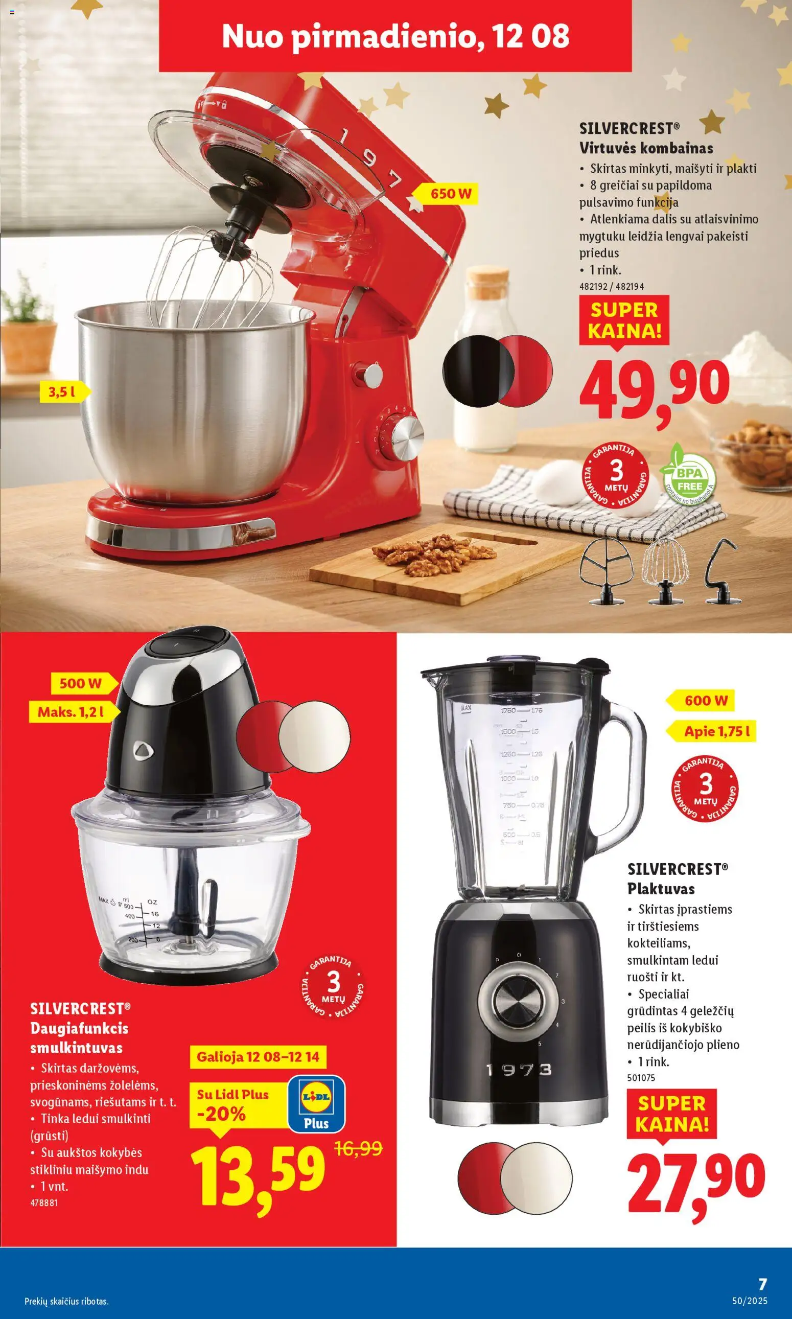 LIDL akcijos nuo 08.12.2025 | Puslapis: 7 | Prekių: Plaktuvas, Smulkintuvas